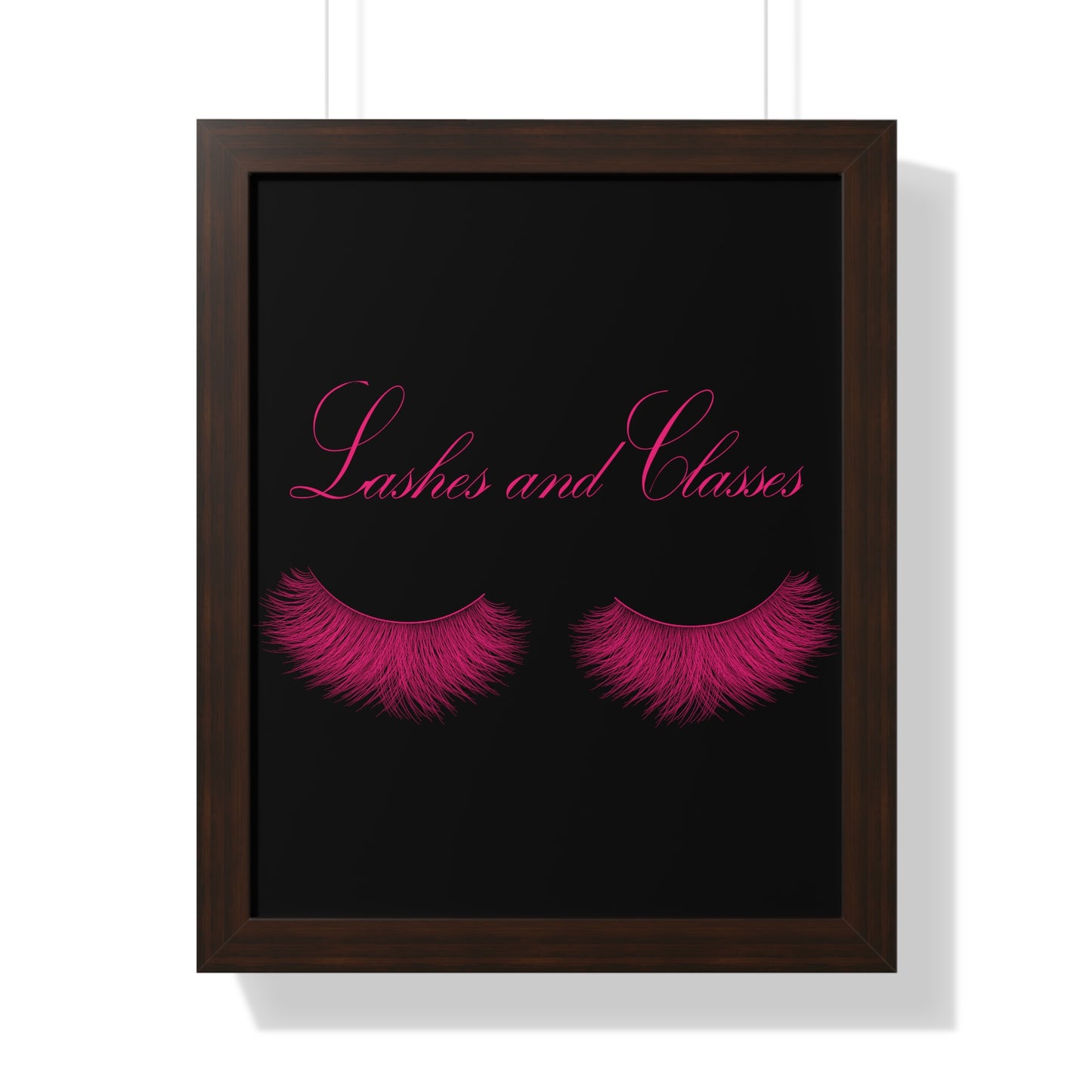 Lashes & Classes Pink and Black Framed Vertical Poster