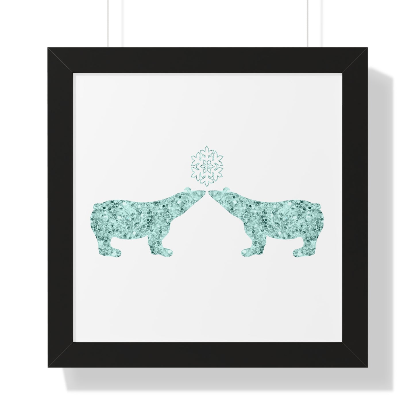 Two Polar Bear Blue Gem Art Framed Vertical Poster