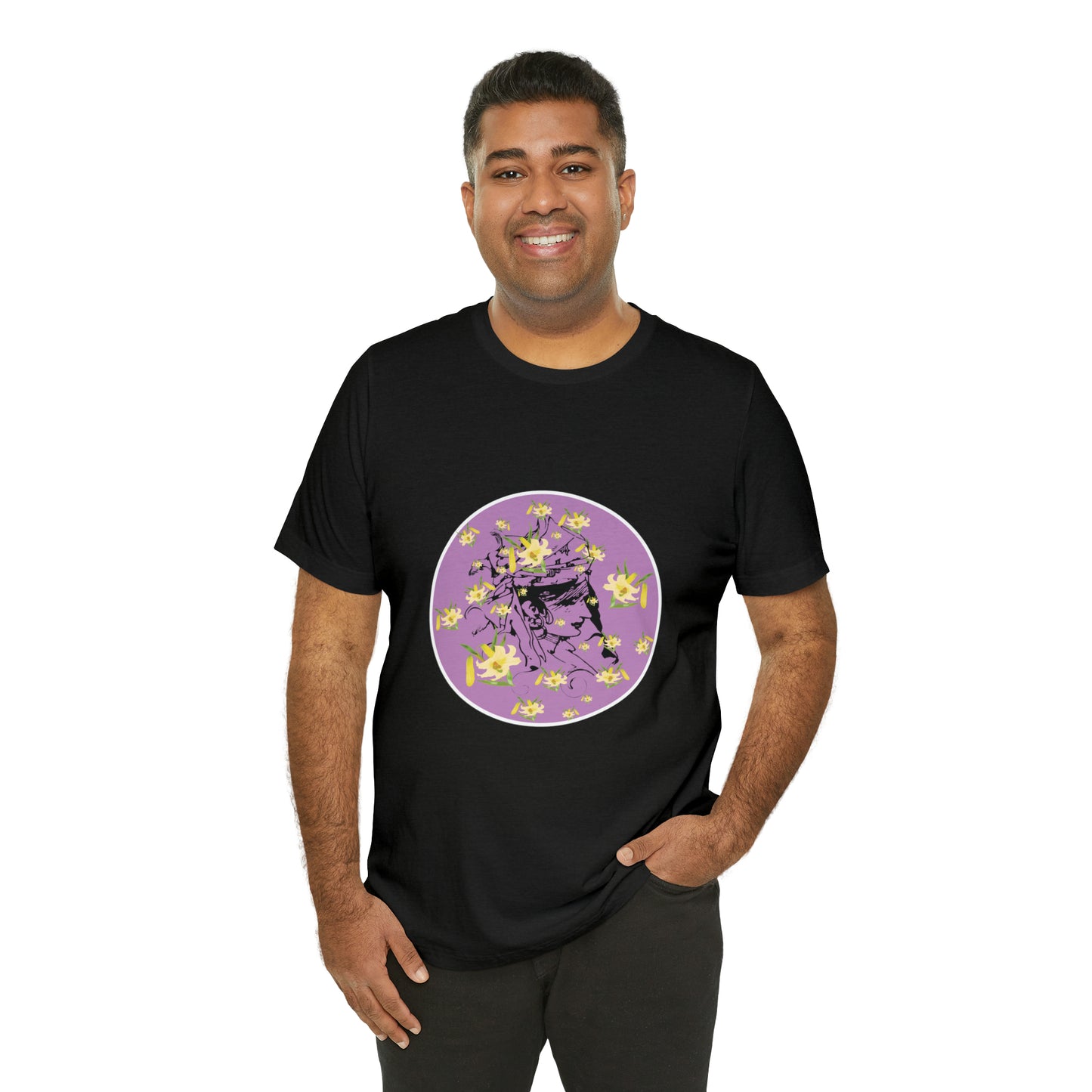 Purple Daffodil Woman Art Unisex Jersey Short Sleeve Tee