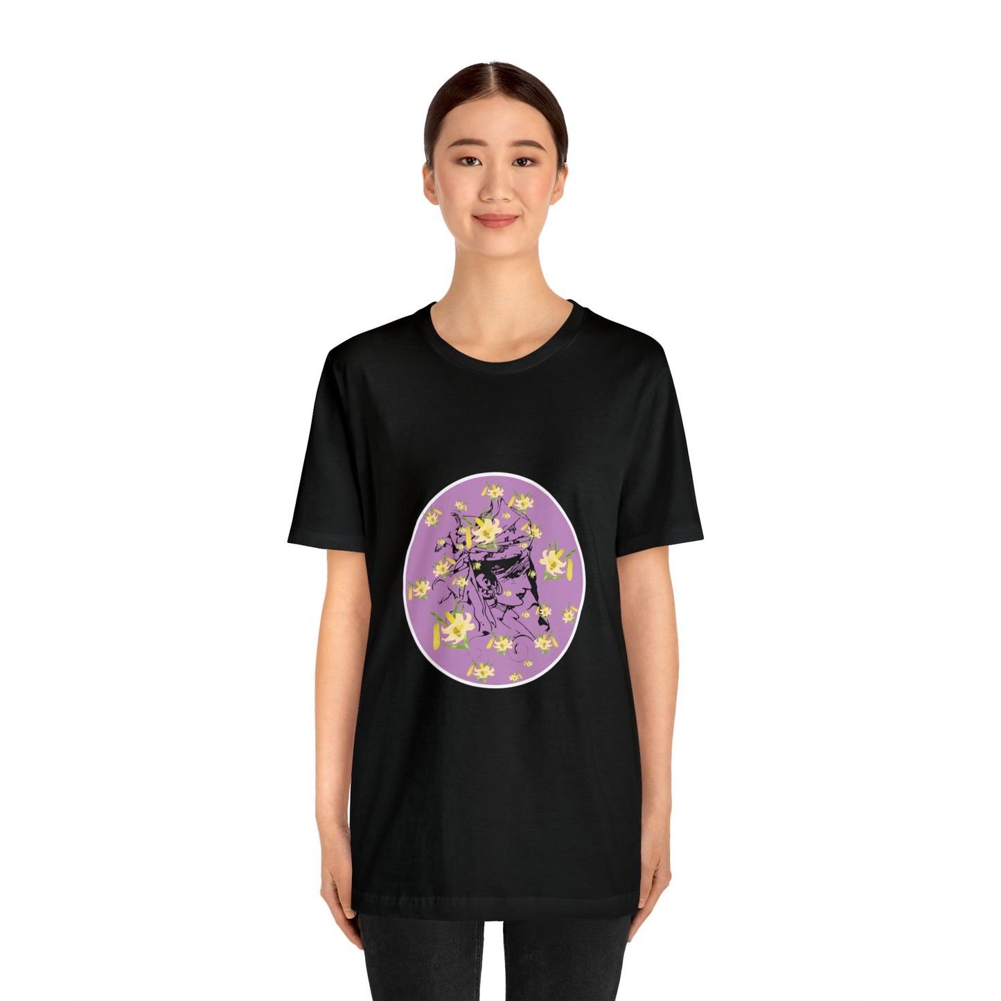 Purple Daffodil Woman Art Unisex Jersey Short Sleeve Tee