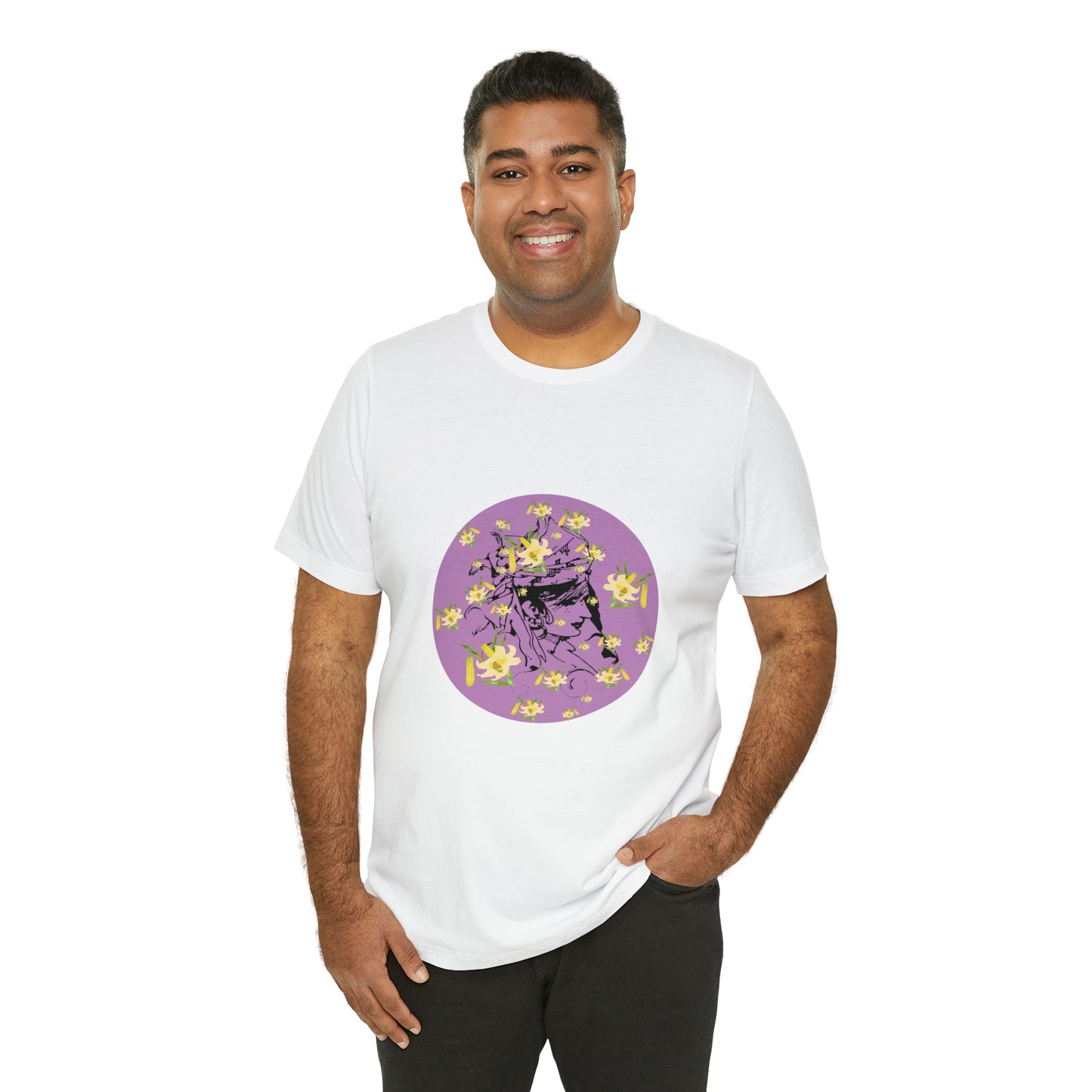 Purple Daffodil Woman Art Unisex Jersey Short Sleeve Tee