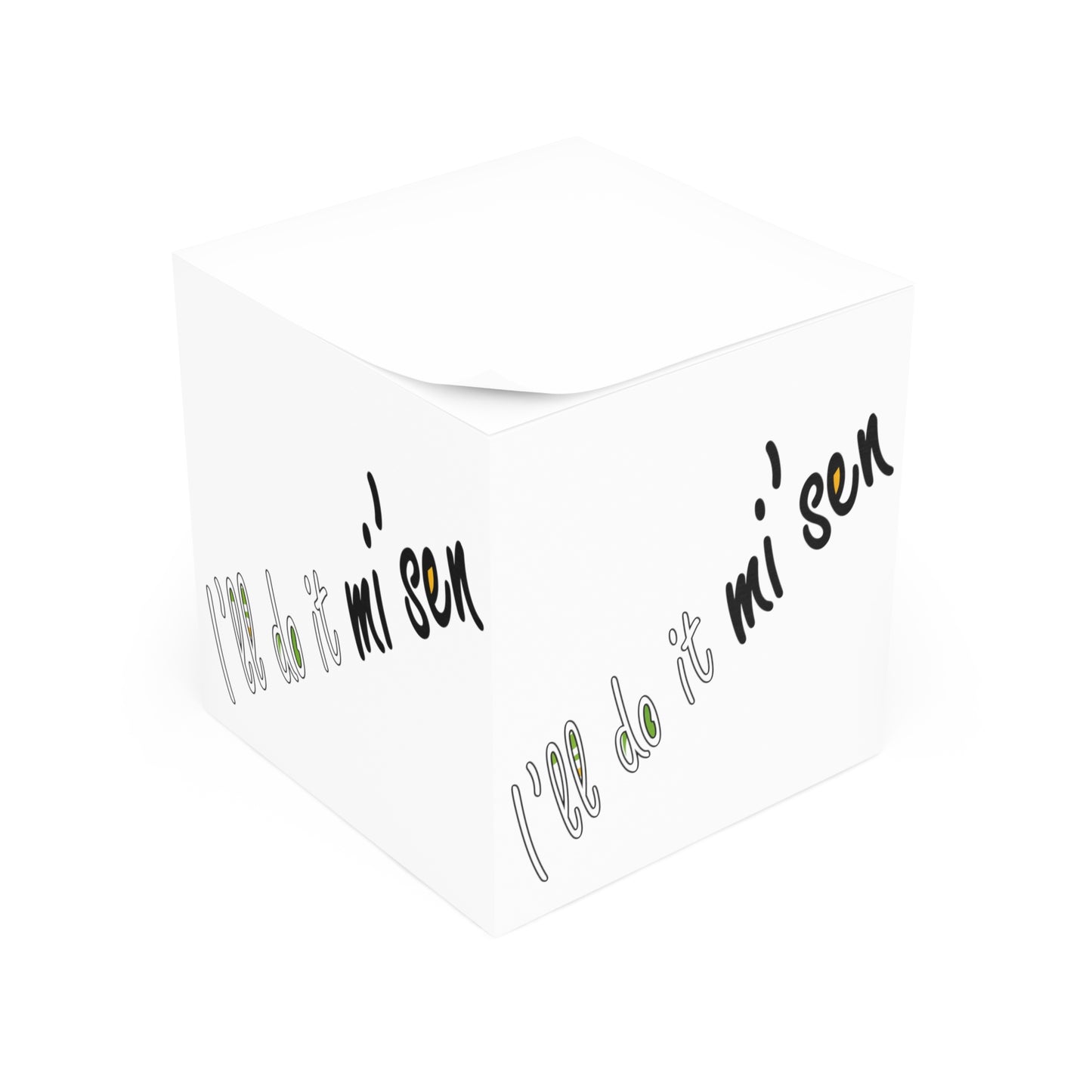 I'll do it mi' sen Sheffield Dialect Typography Quote Note Cube