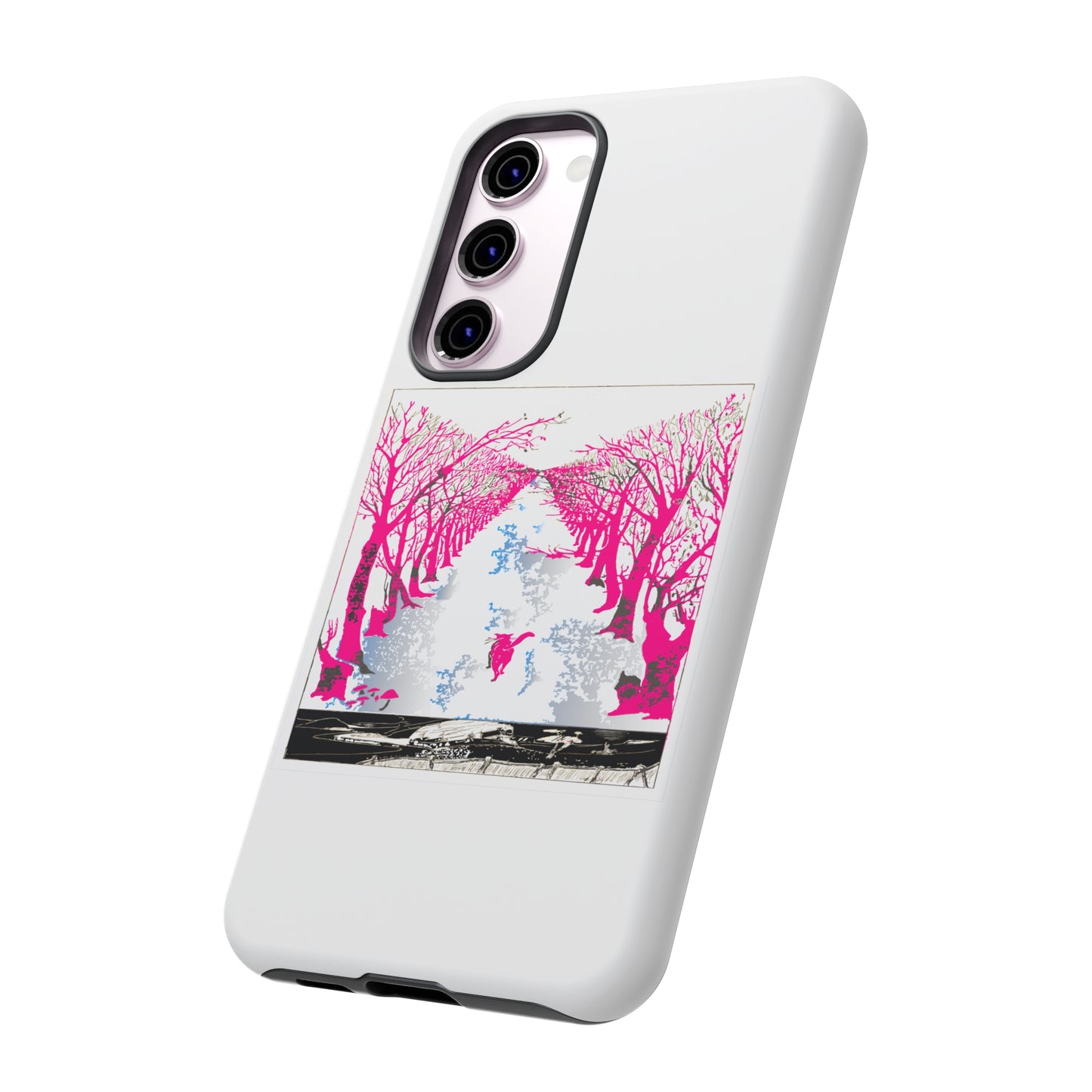 Pink Cat in the Woods Art Tough Cases