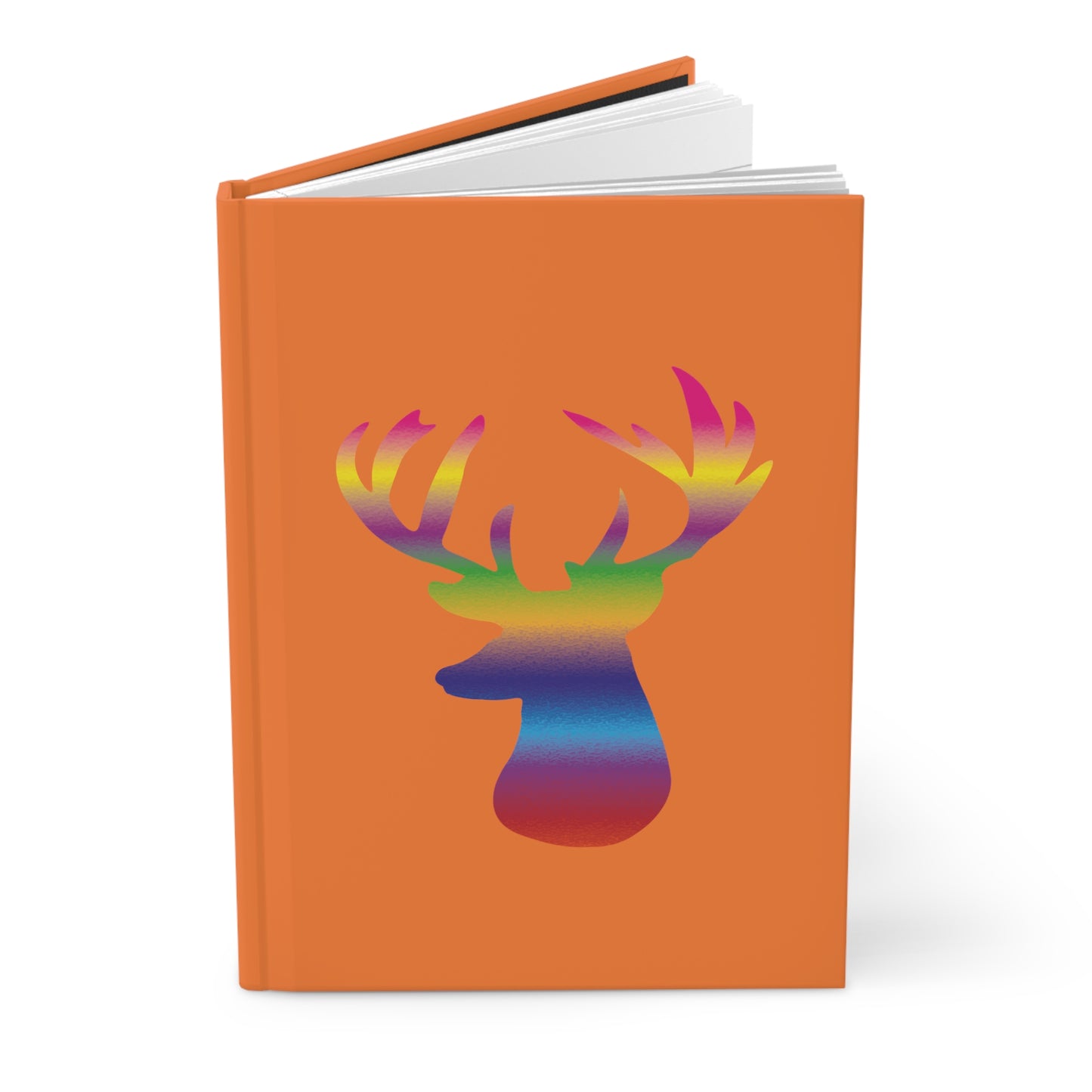 Rainbow Stag Head Hardcover Journal Matte