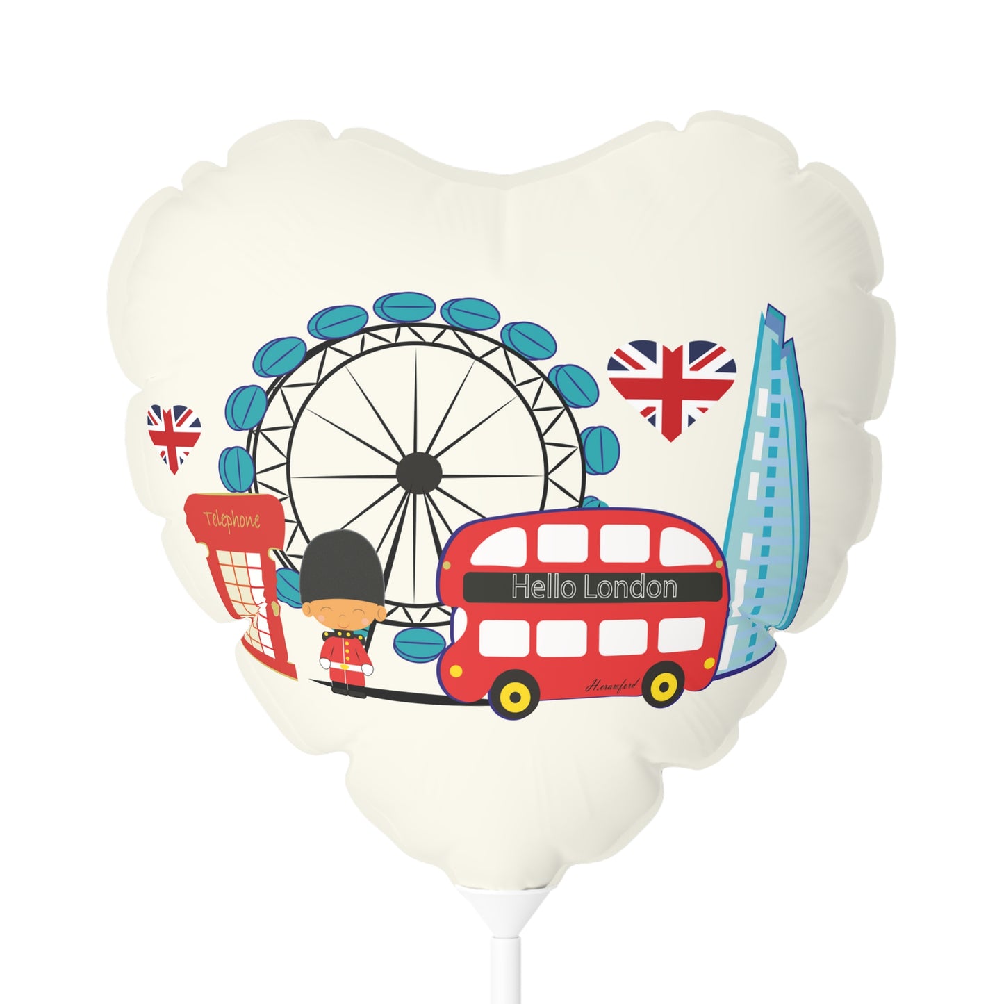 London Illustration Art Balloon (Round and Heart-shaped), 11"