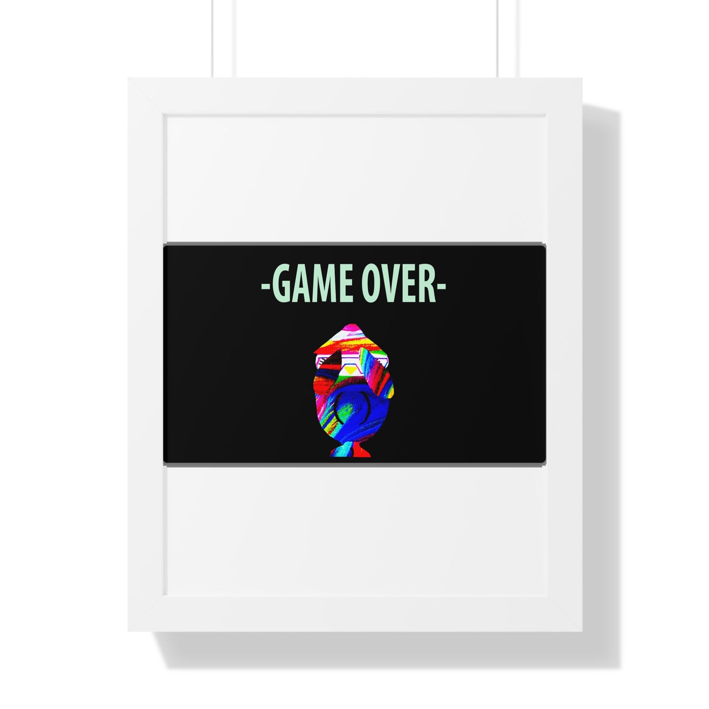 The Penguinies Original - Retro Game Over First Game App Framed Vertical Poster