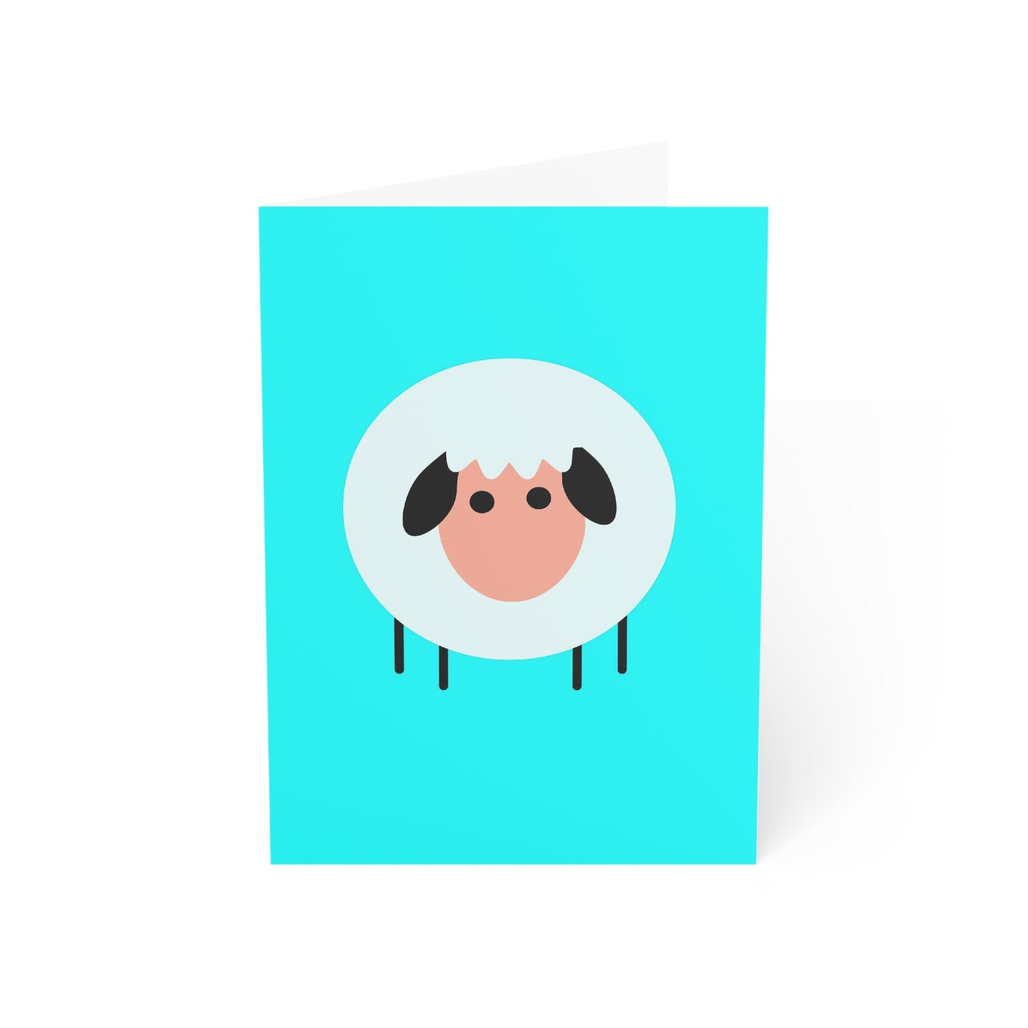 Sheep Blue Background Greeting Cards (1, 10, 30, and 50pcs)