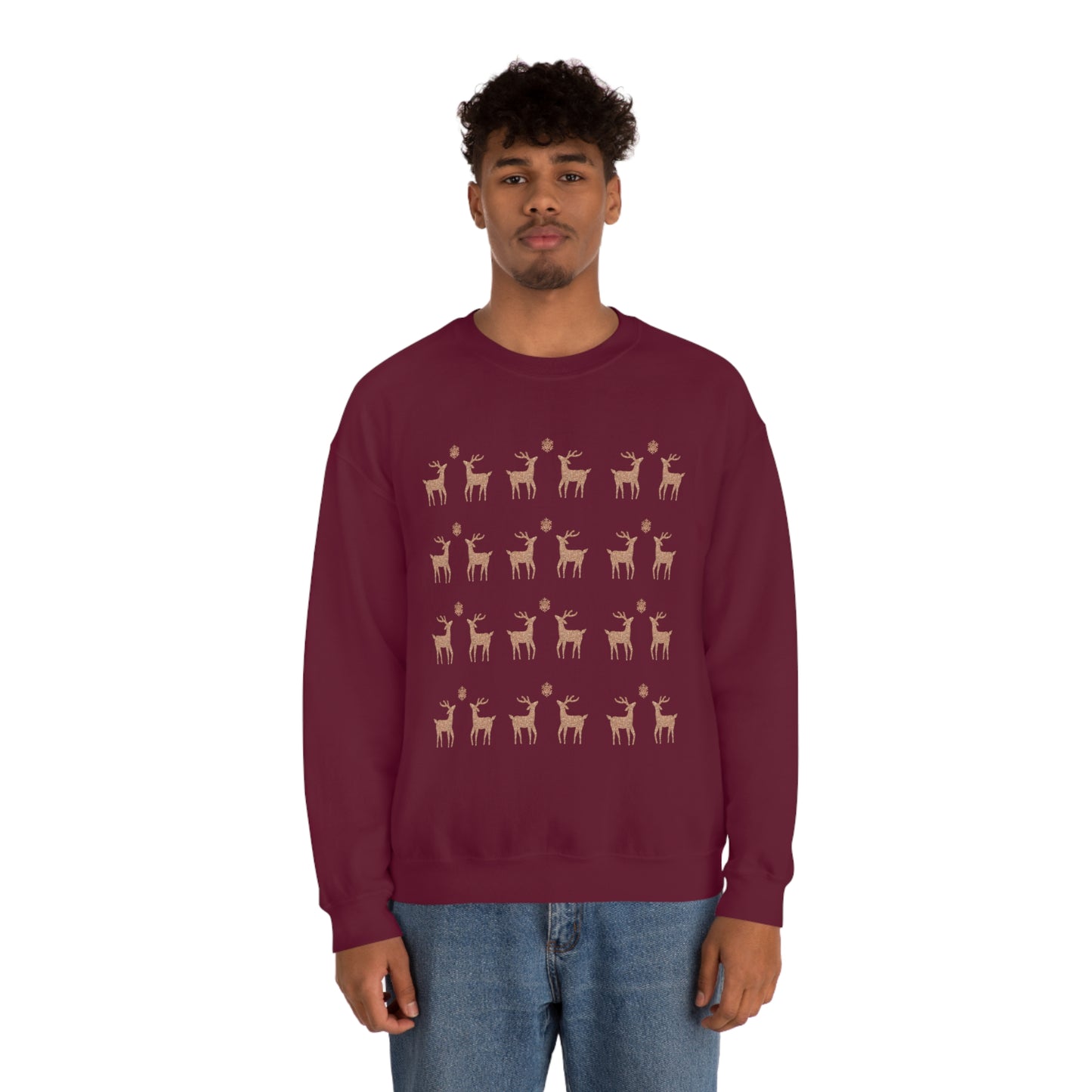 Golden Stag Pattern Unisex Heavy Blend™ Crewneck Sweatshirt