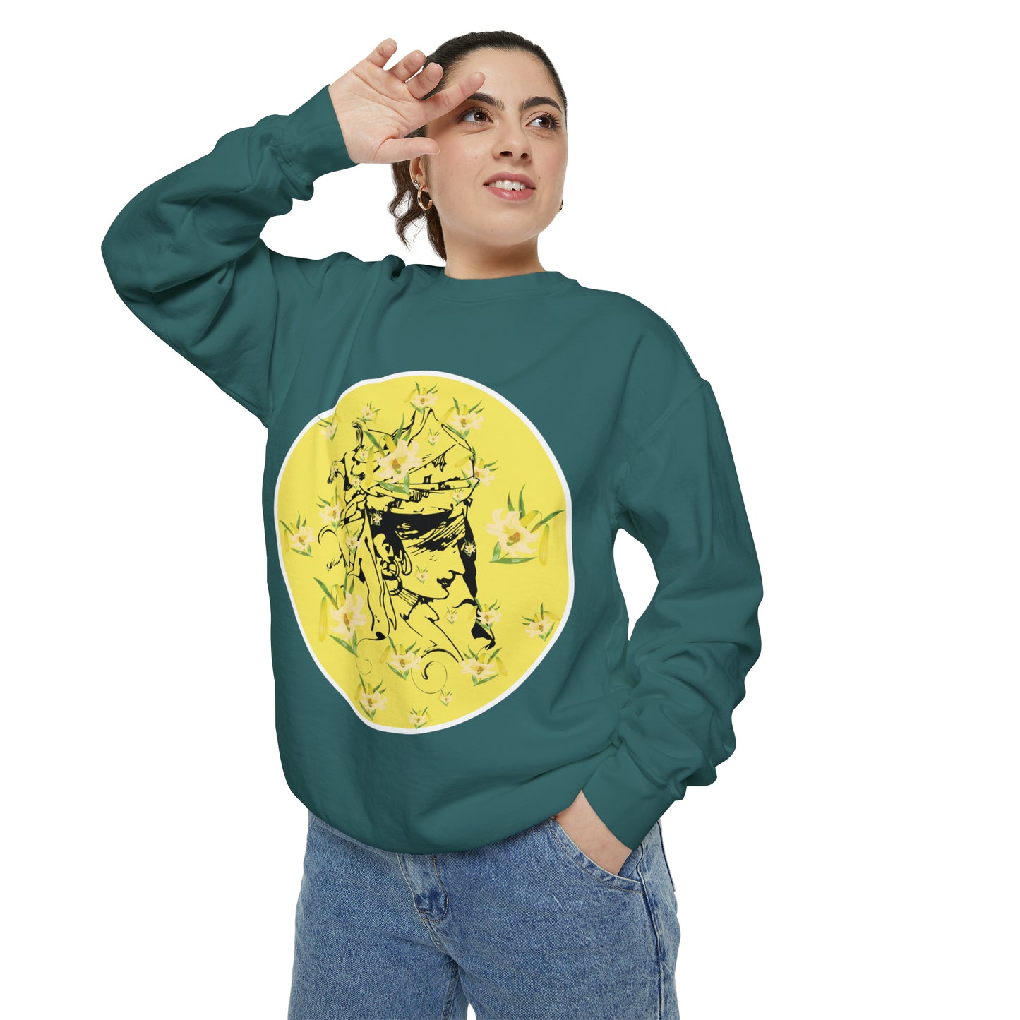 Daffodil Woman Art Unisex Garment-Dyed Sweatshirt