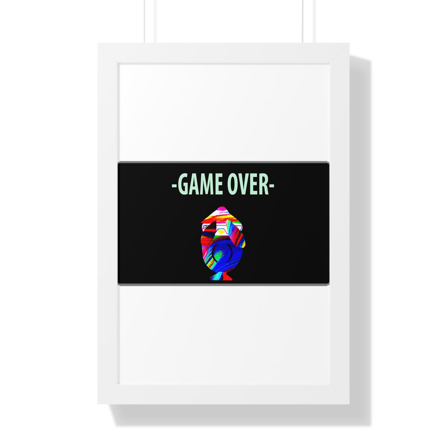 The Penguinies Original - Retro Game Over First Game App Framed Vertical Poster