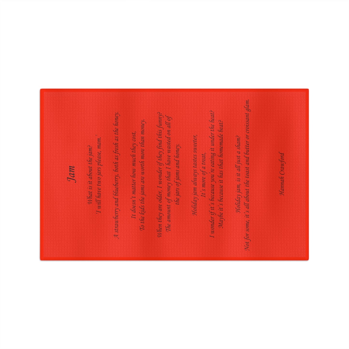 Jam Poem Red Soft Tea Towel