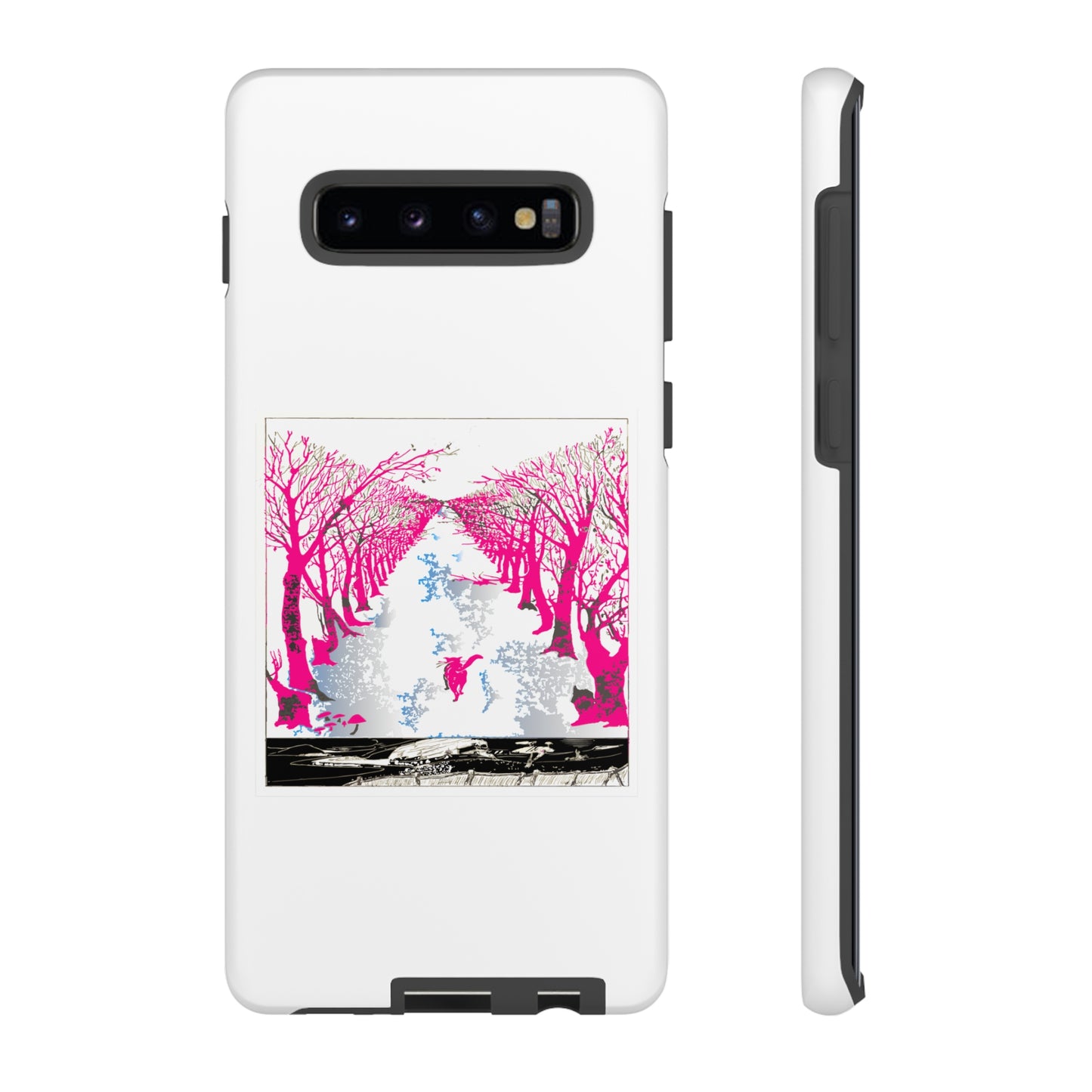 Pink Cat in the Woods Art Tough Cases