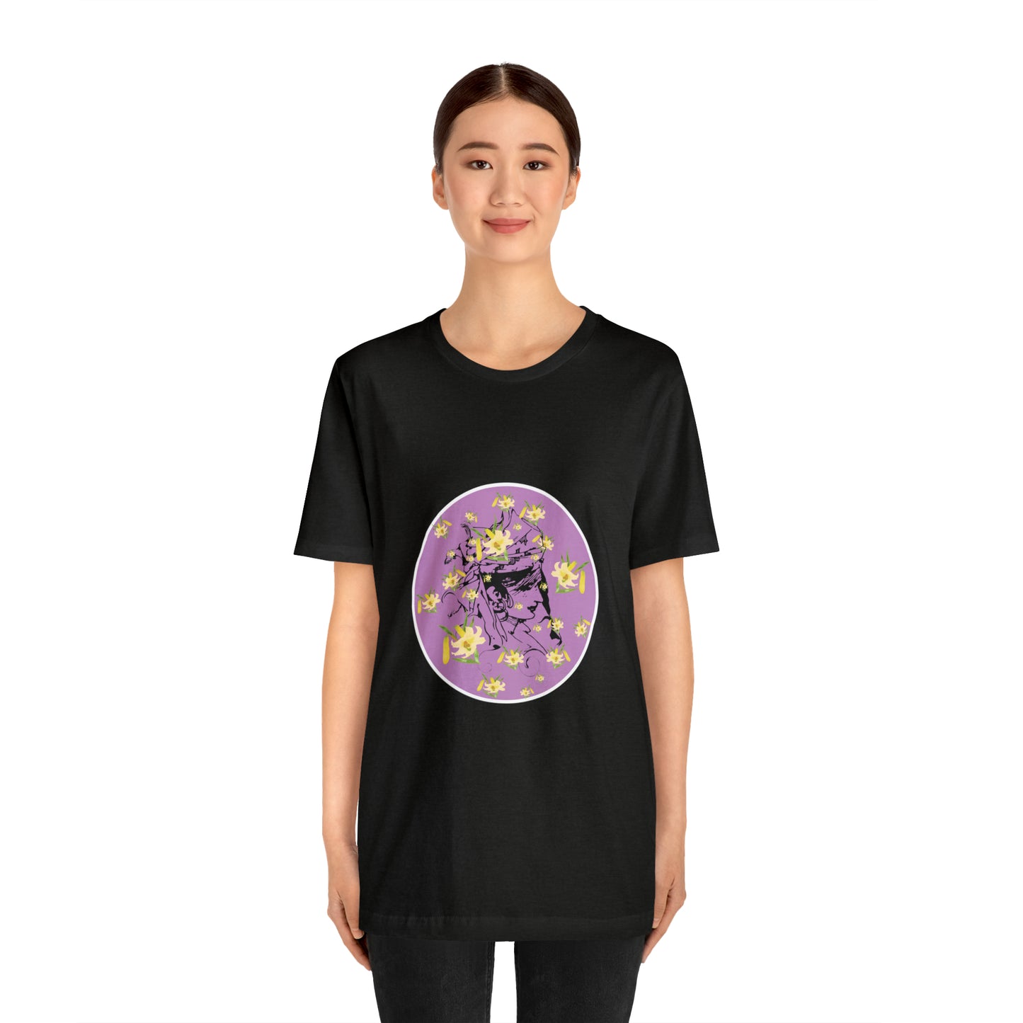 Purple Daffodil Woman Art Unisex Jersey Short Sleeve Tee