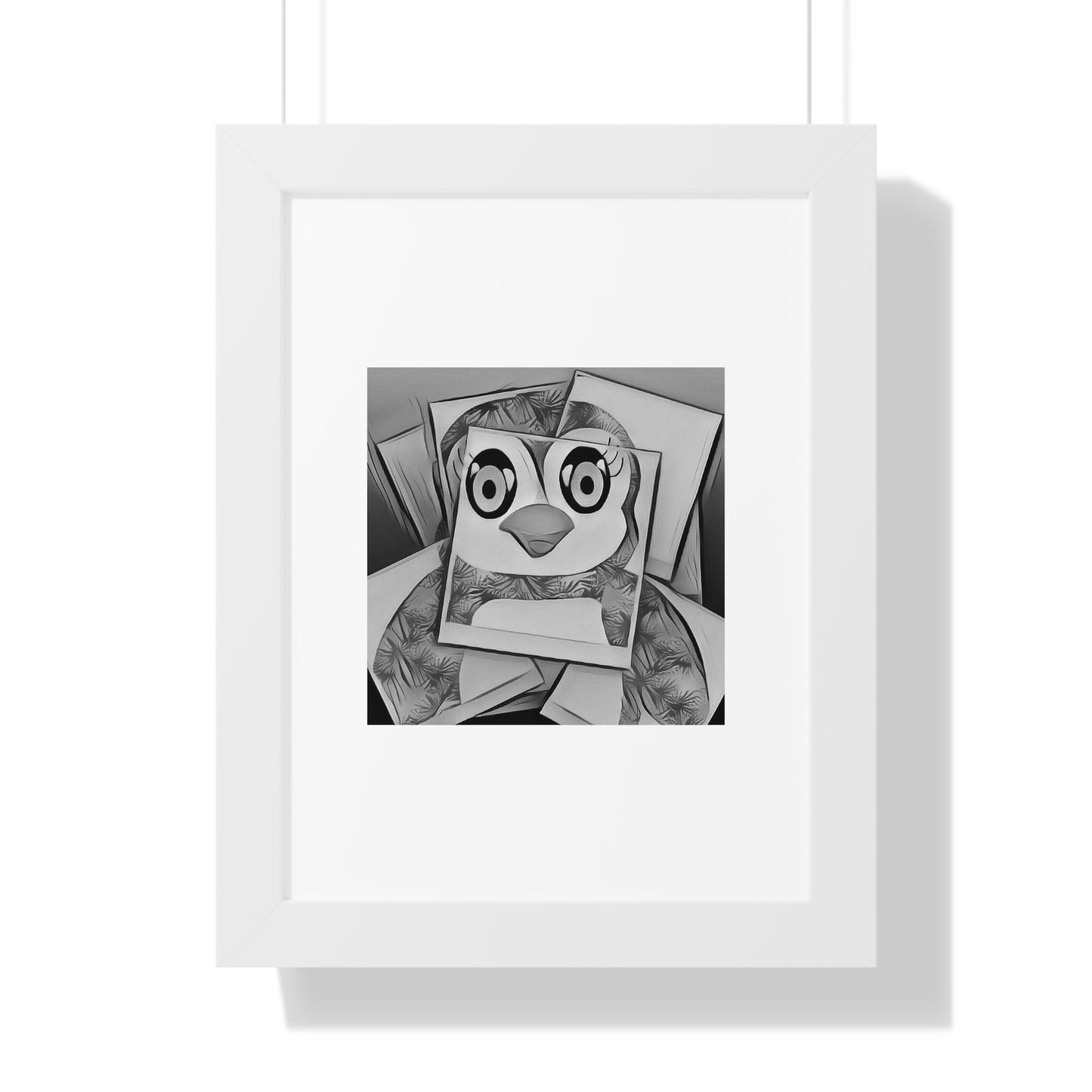 The Penguinies Photogprah Black & White Art Framed Vertical Poster