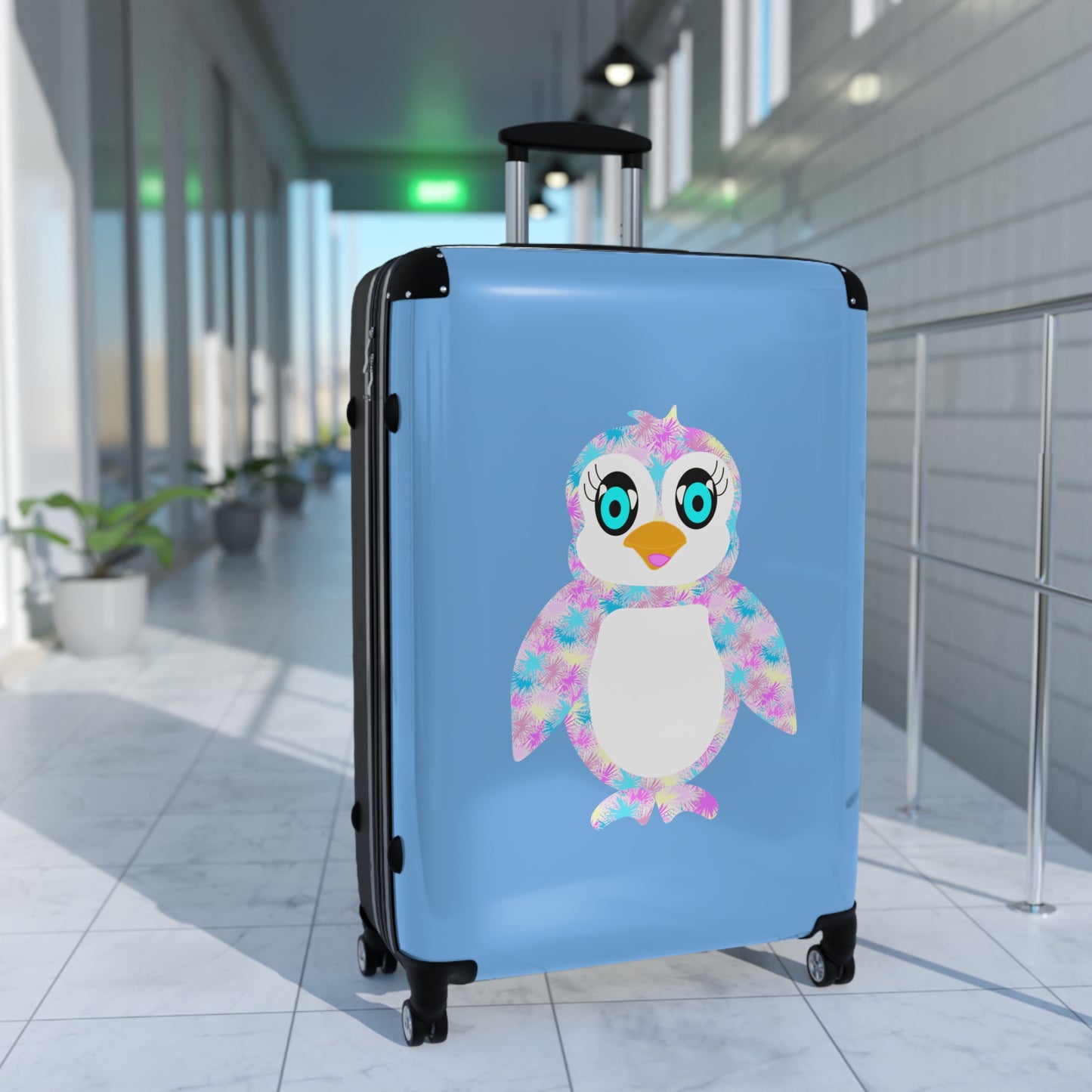 Penguinie Light Blue Suitcase