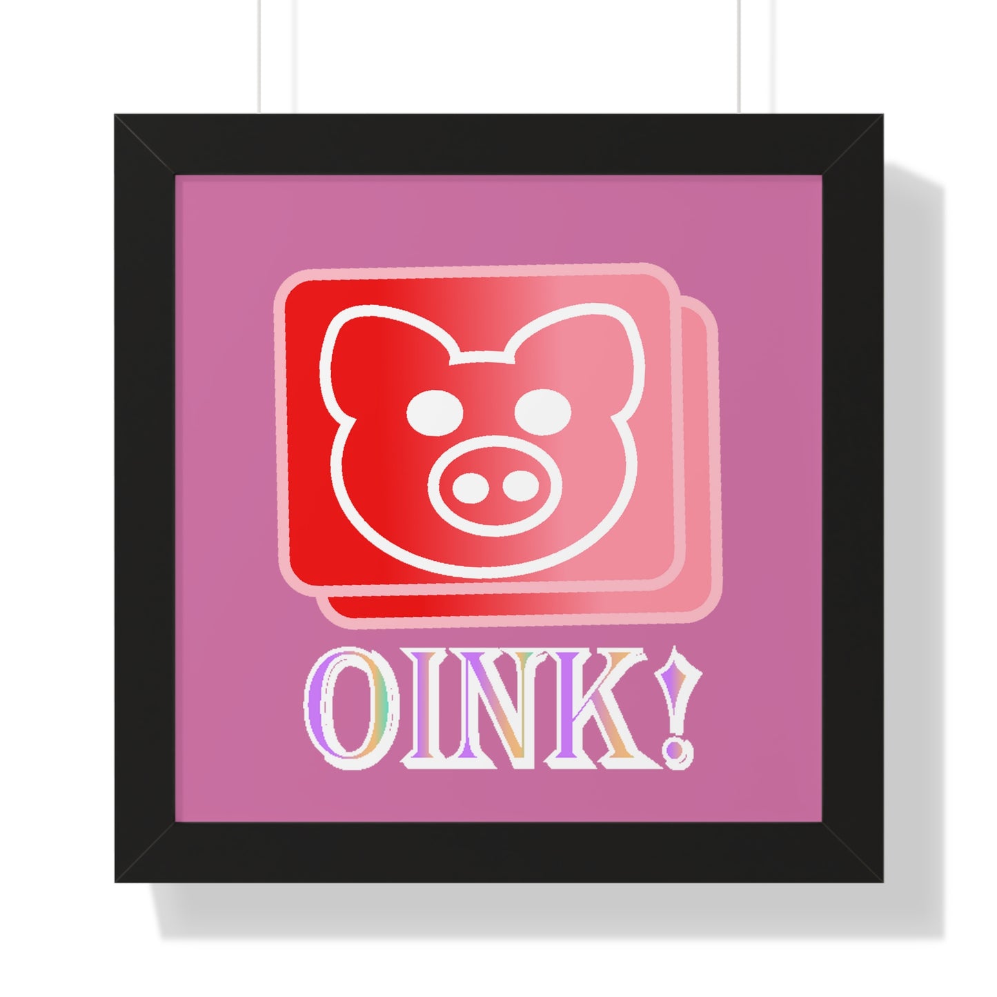 Pig Oink! Pink Digital Art Framed Vertical Poster