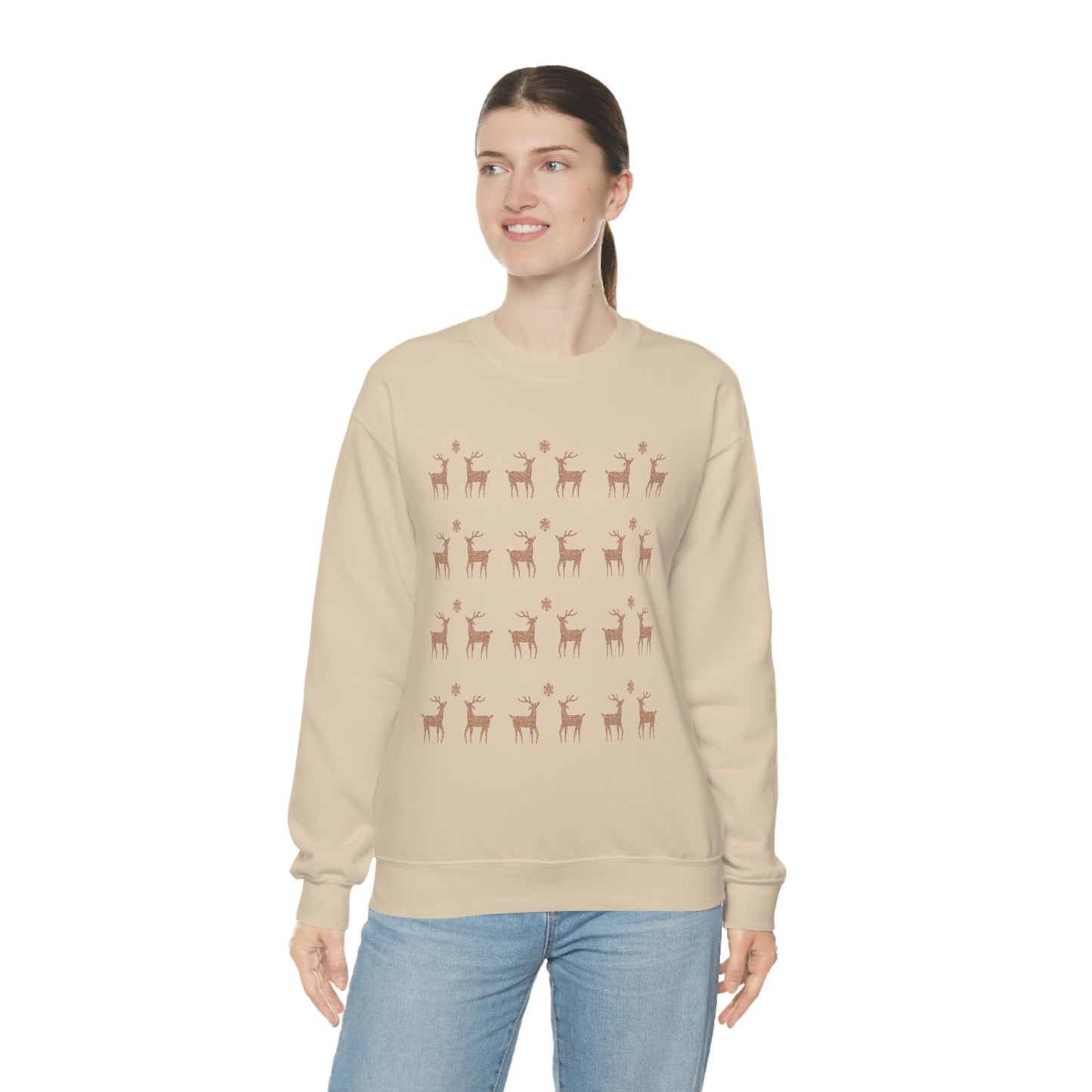 Golden Stag Pattern Unisex Heavy Blend™ Crewneck Sweatshirt