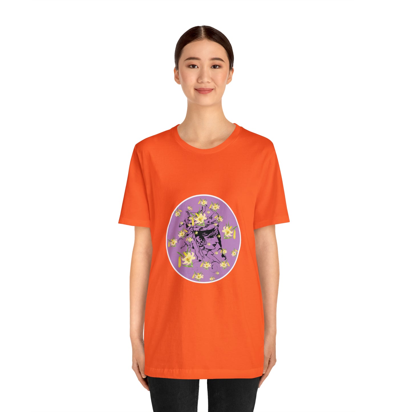 Purple Daffodil Woman Art Unisex Jersey Short Sleeve Tee