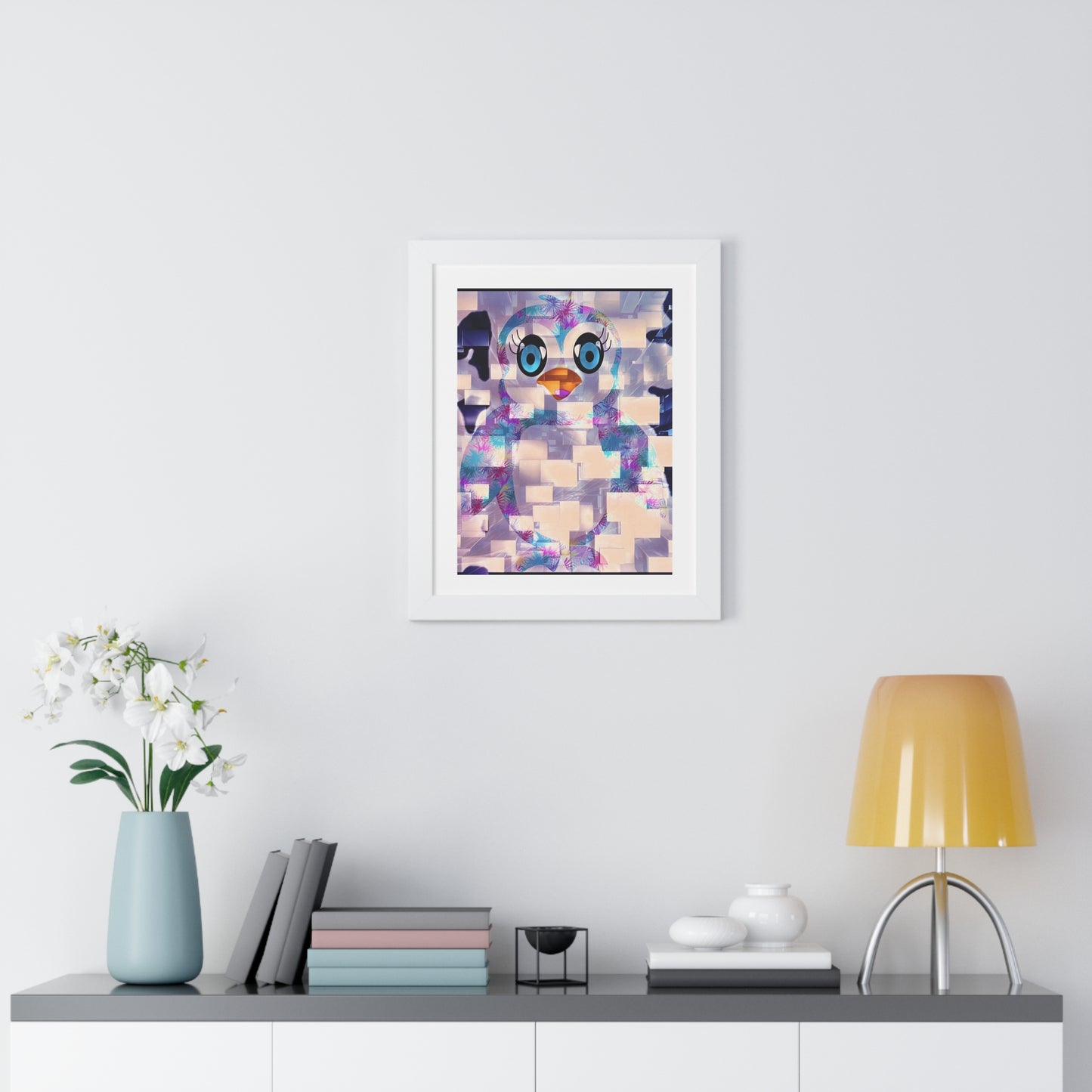 Penguinies Block Art Framed Vertical Poster