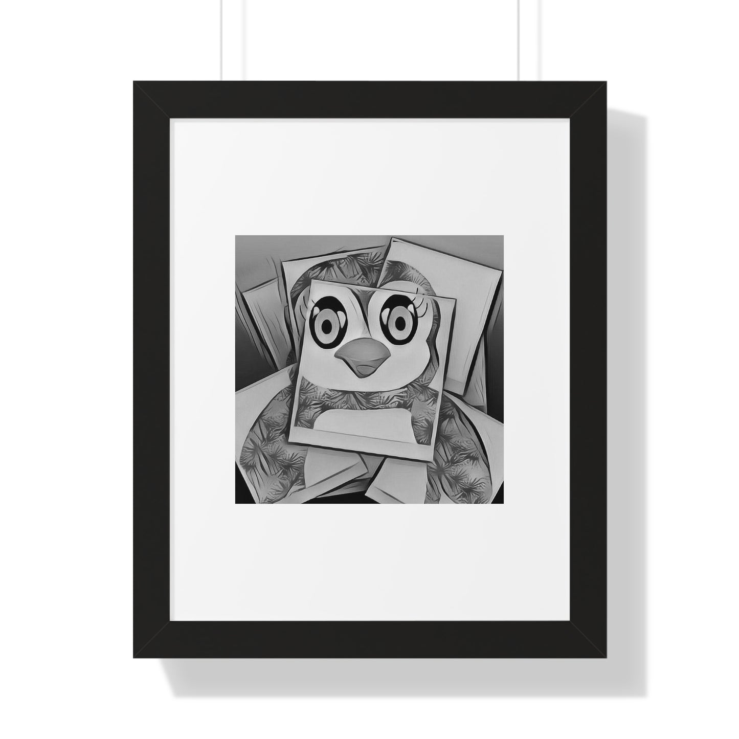 The Penguinies Photogprah Black & White Art Framed Vertical Poster