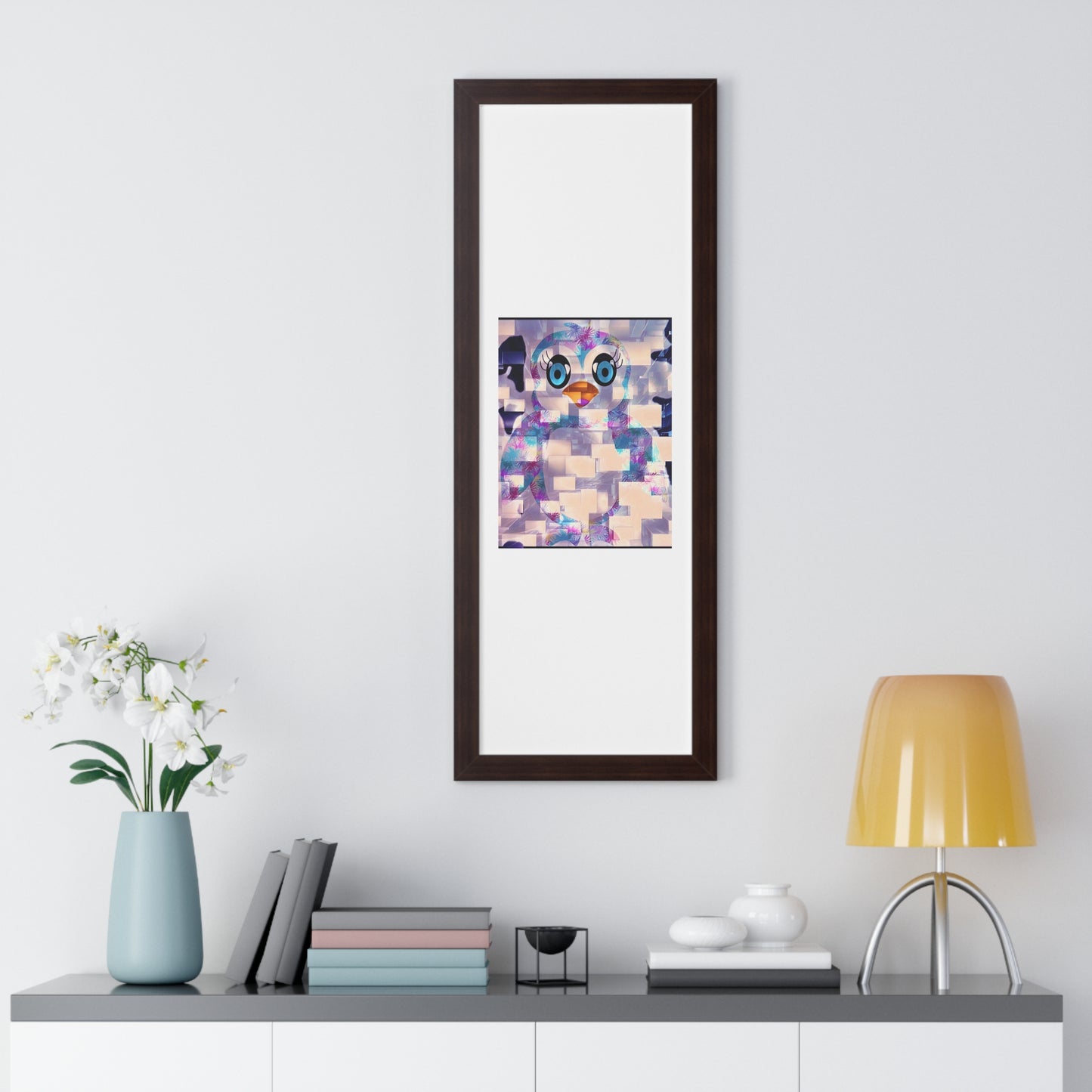 Penguinies Block Art Framed Vertical Poster