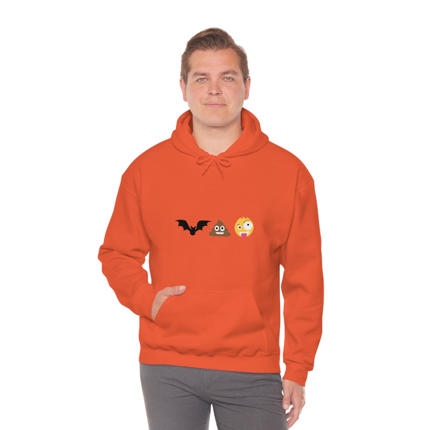 Emoji, Bat, Pooh Crazy, Humour Unisex Heavy Blend™ Hooded Sweatshirt