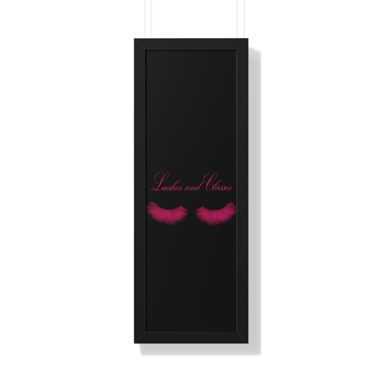 Lashes & Classes Pink and Black Framed Vertical Poster