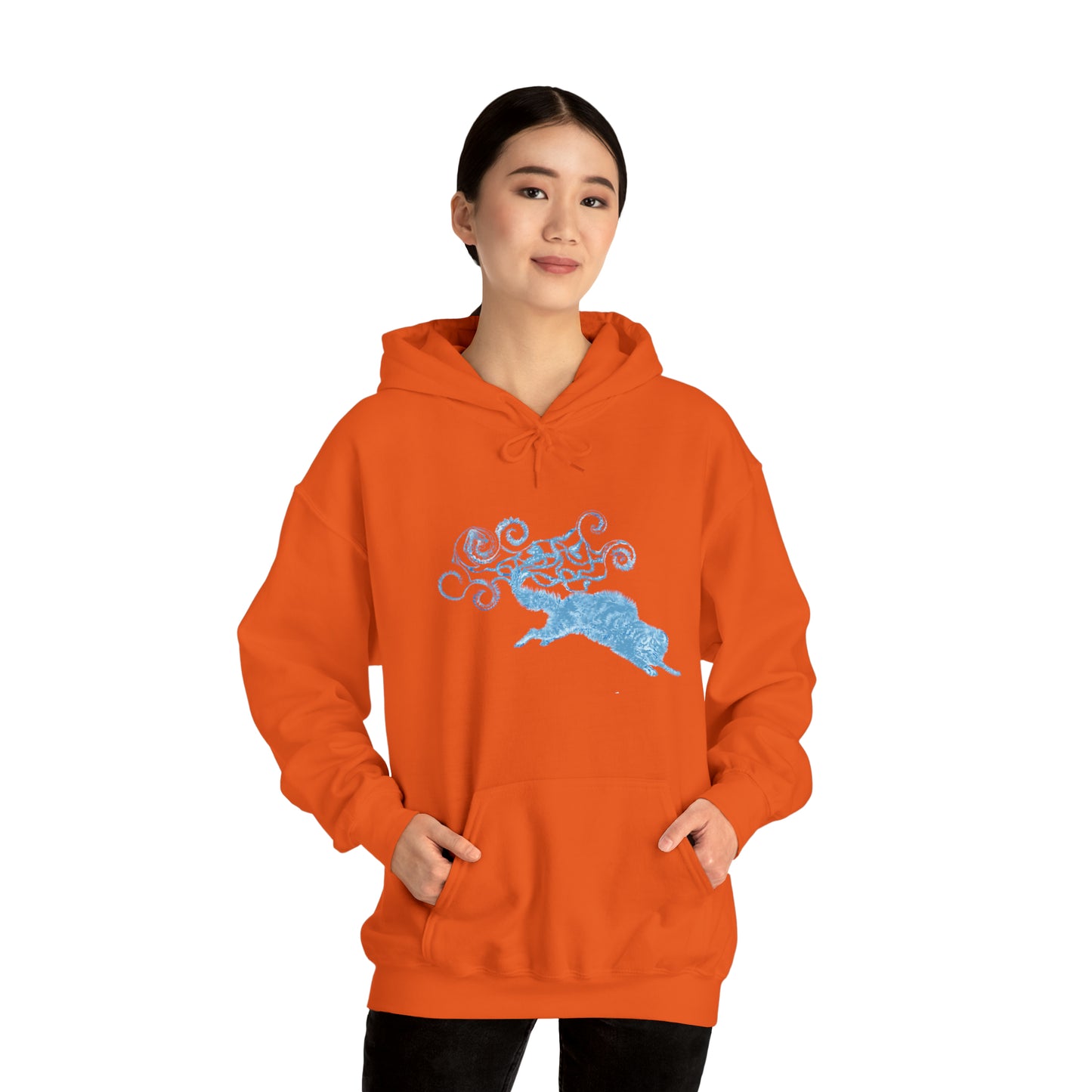 Blue Cat's Tail Art Unisex Heavy Blend™ Hooded Sweatshirt