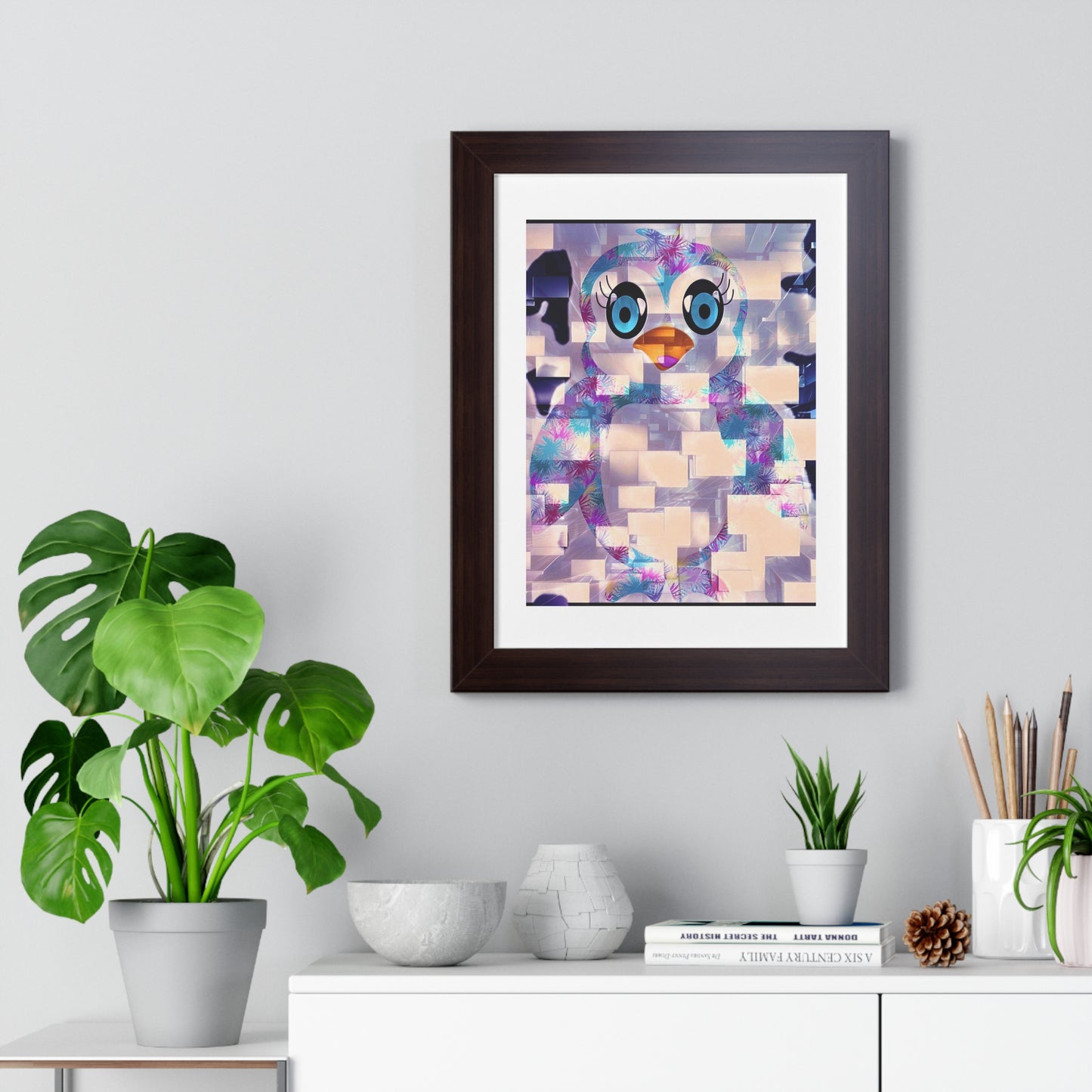 Penguinies Block Art Framed Vertical Poster