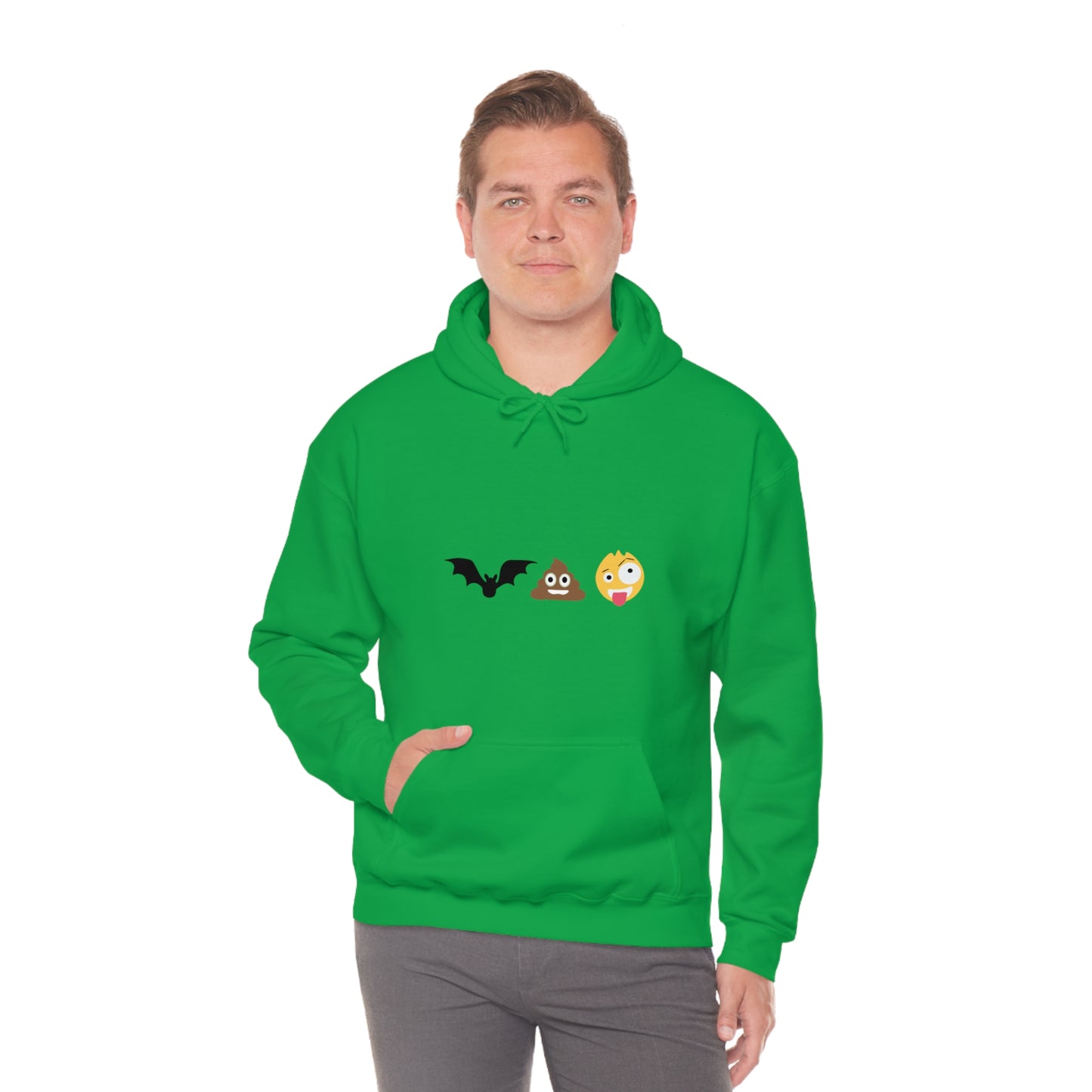 Emoji, Bat, Pooh Crazy, Humour Unisex Heavy Blend™ Hooded Sweatshirt