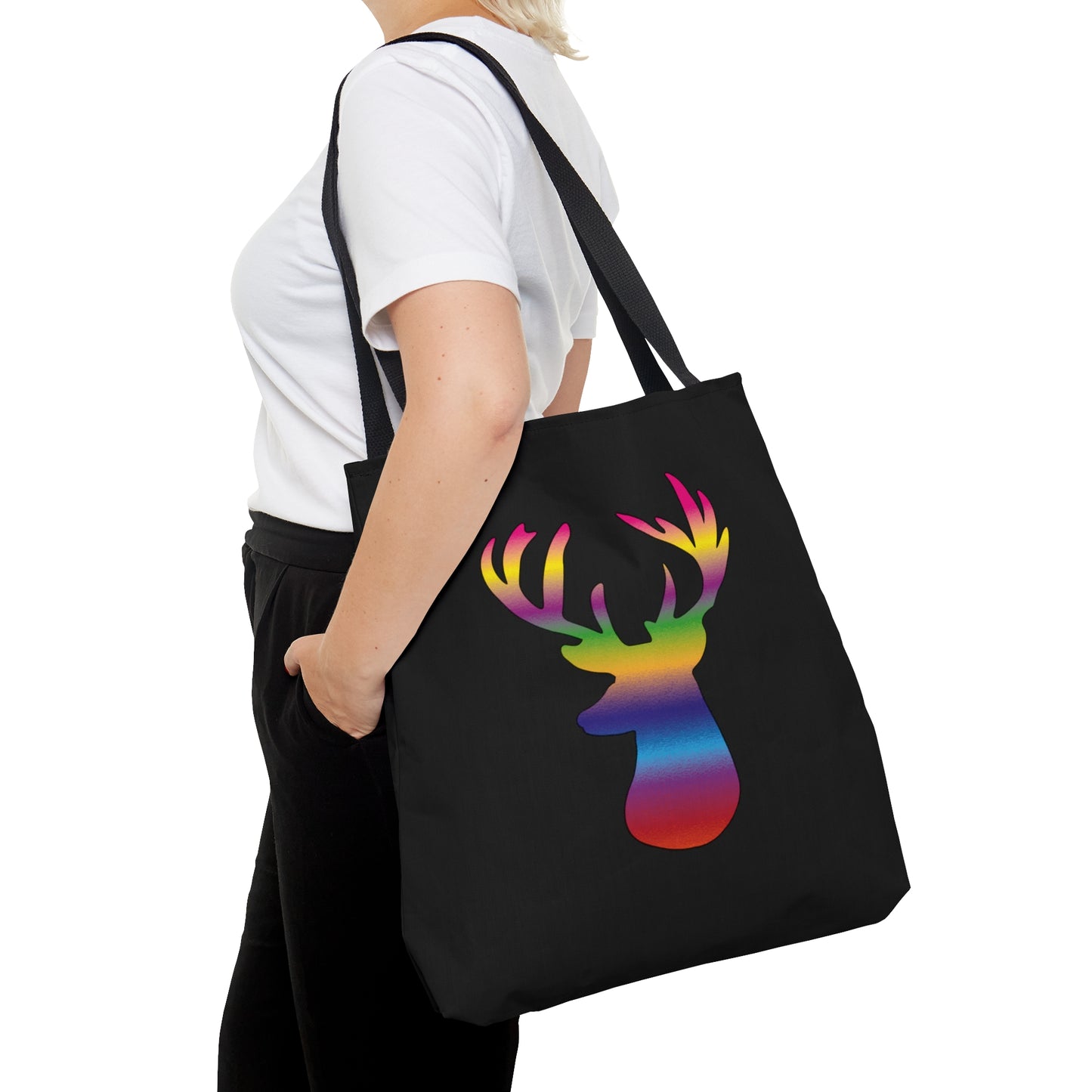 Rainbow Stag Head Tote Bag (AOP)