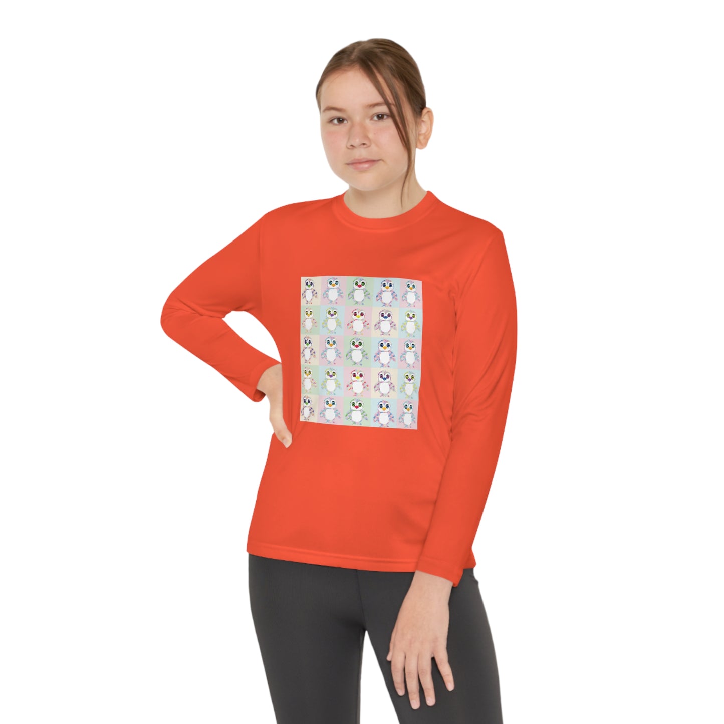 The Penguinies Pop Art Youth Long Sleeve Competitor Tee