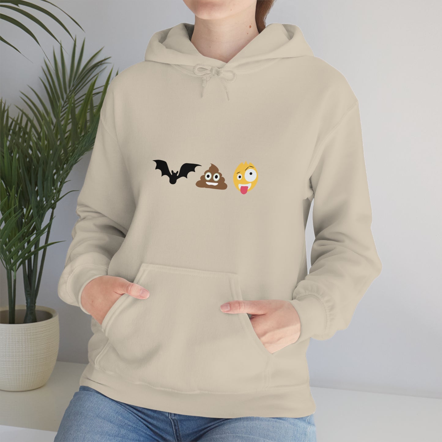 Emoji, Bat, Pooh Crazy, Humour Unisex Heavy Blend™ Hooded Sweatshirt