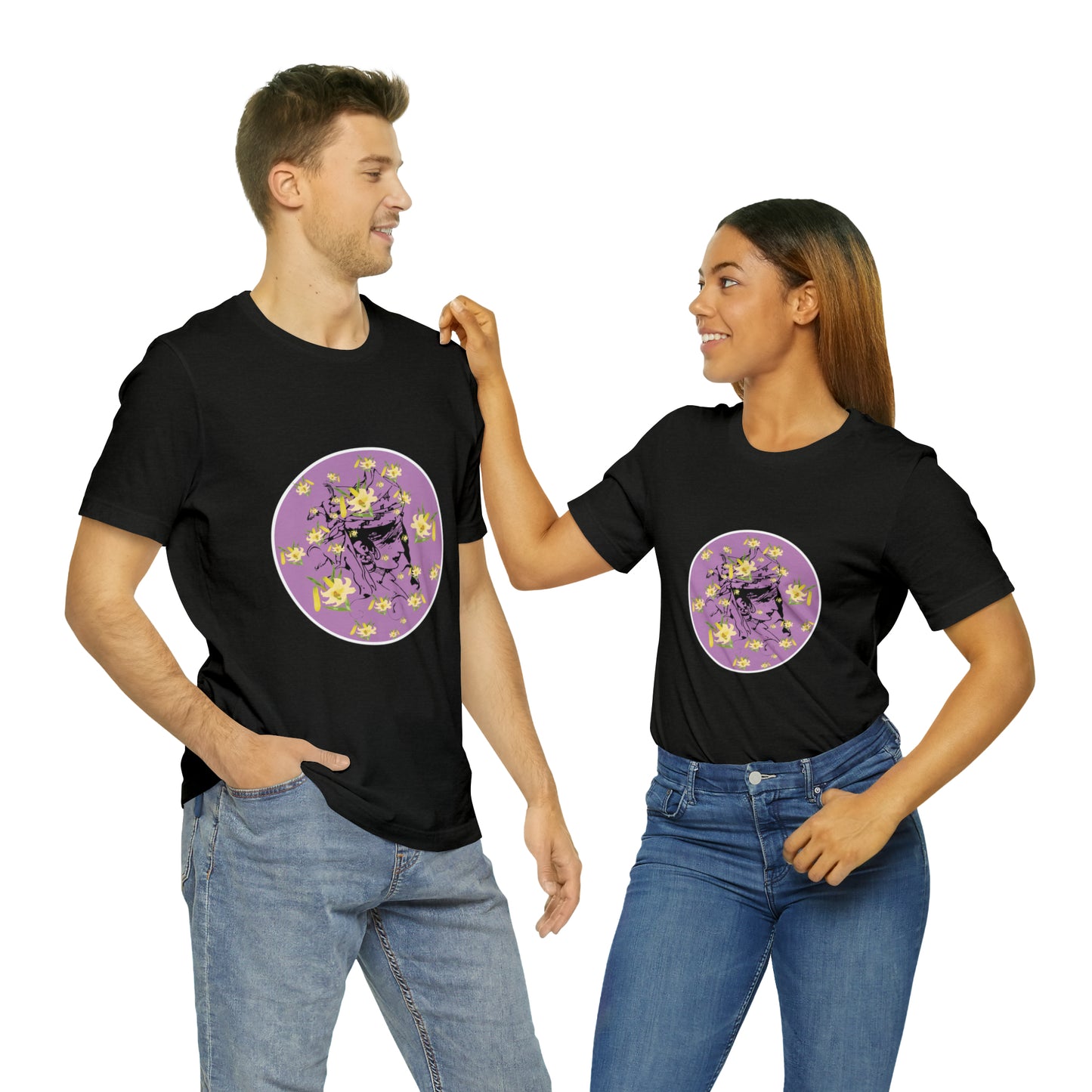 Purple Daffodil Woman Art Unisex Jersey Short Sleeve Tee