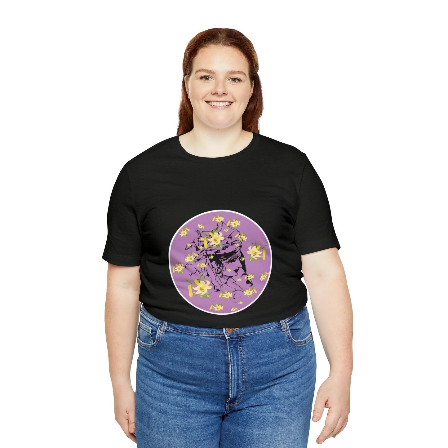 Purple Daffodil Woman Art Unisex Jersey Short Sleeve Tee