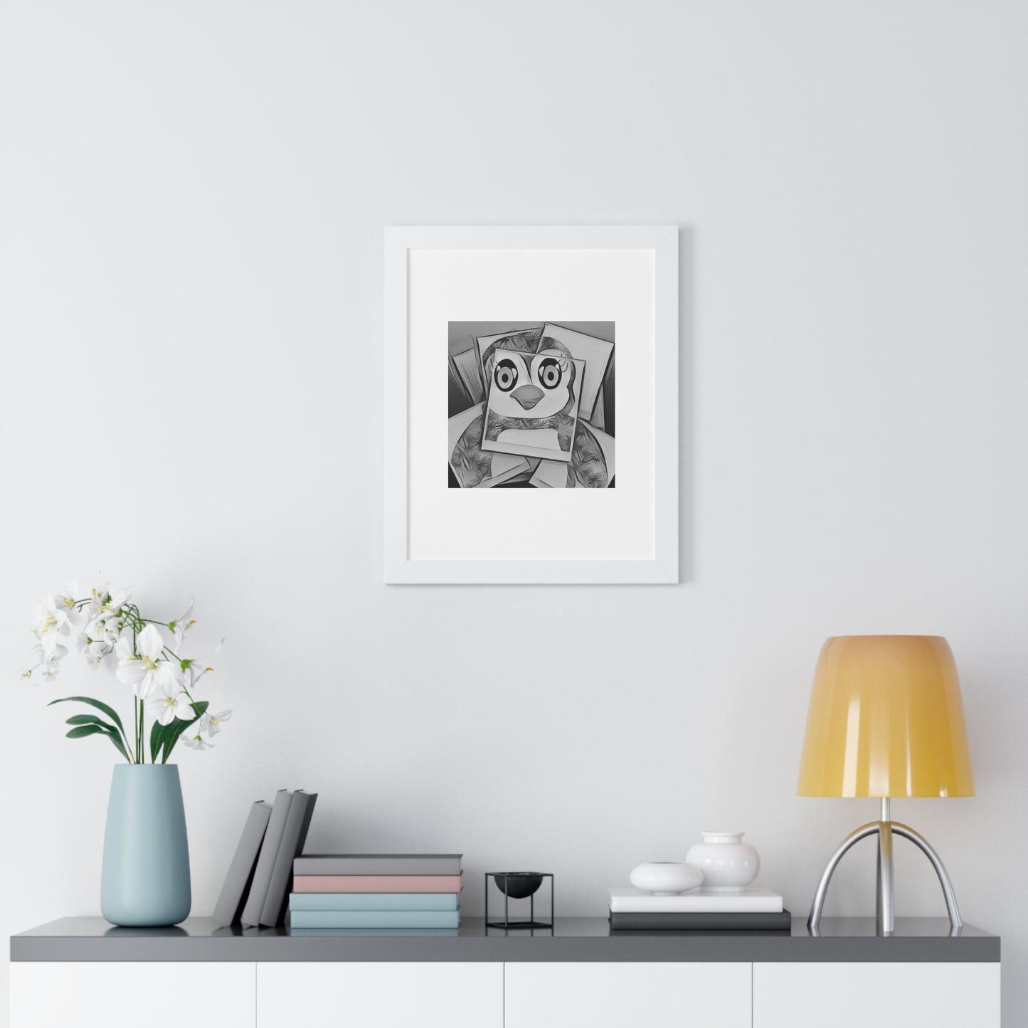 The Penguinies Photogprah Black & White Art Framed Vertical Poster