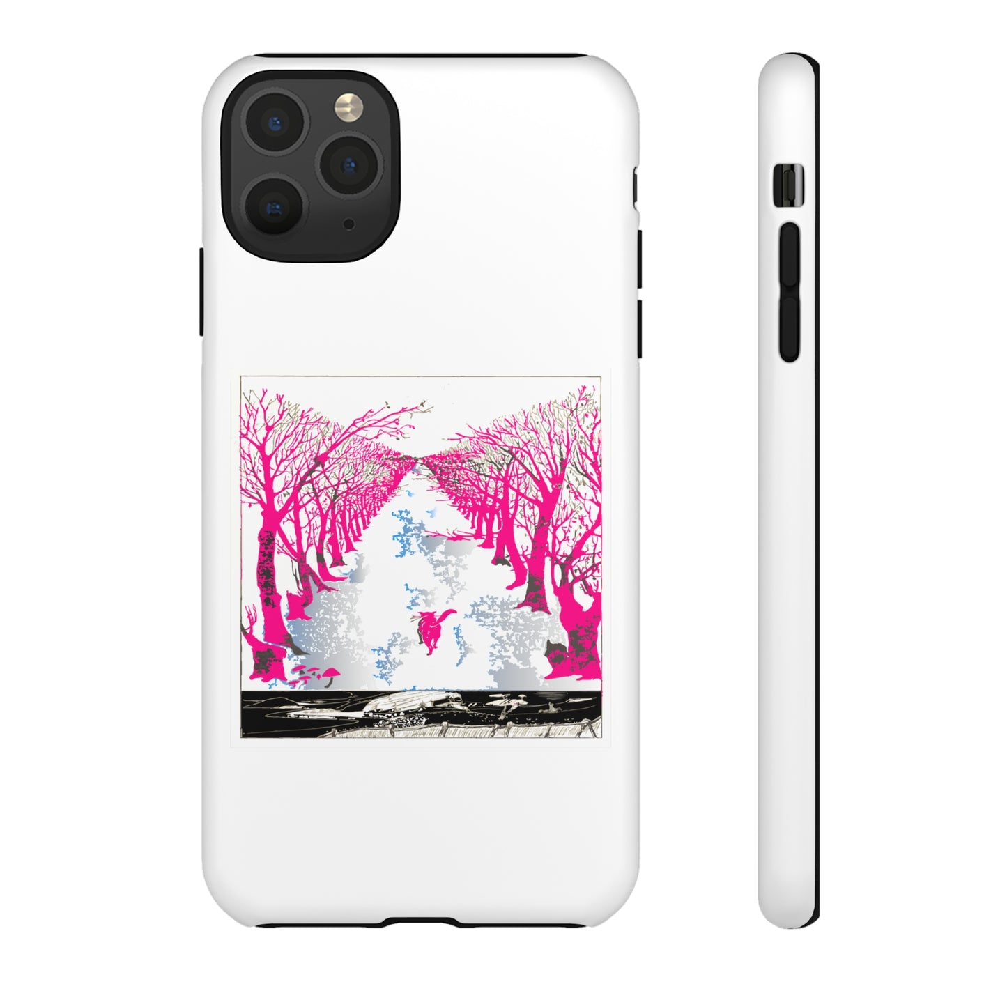 Pink Cat in the Woods Art Tough Cases