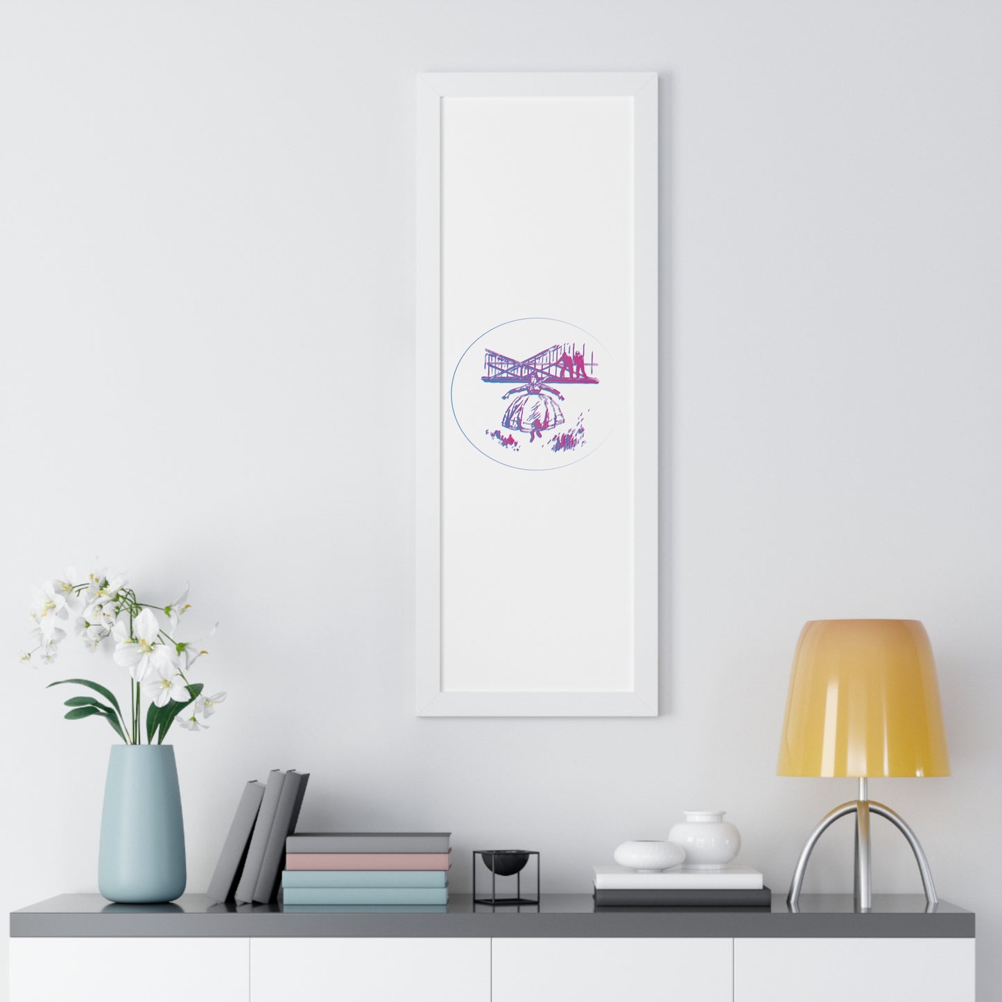 Woman Jumping Art Purple Framed Vertical Poster