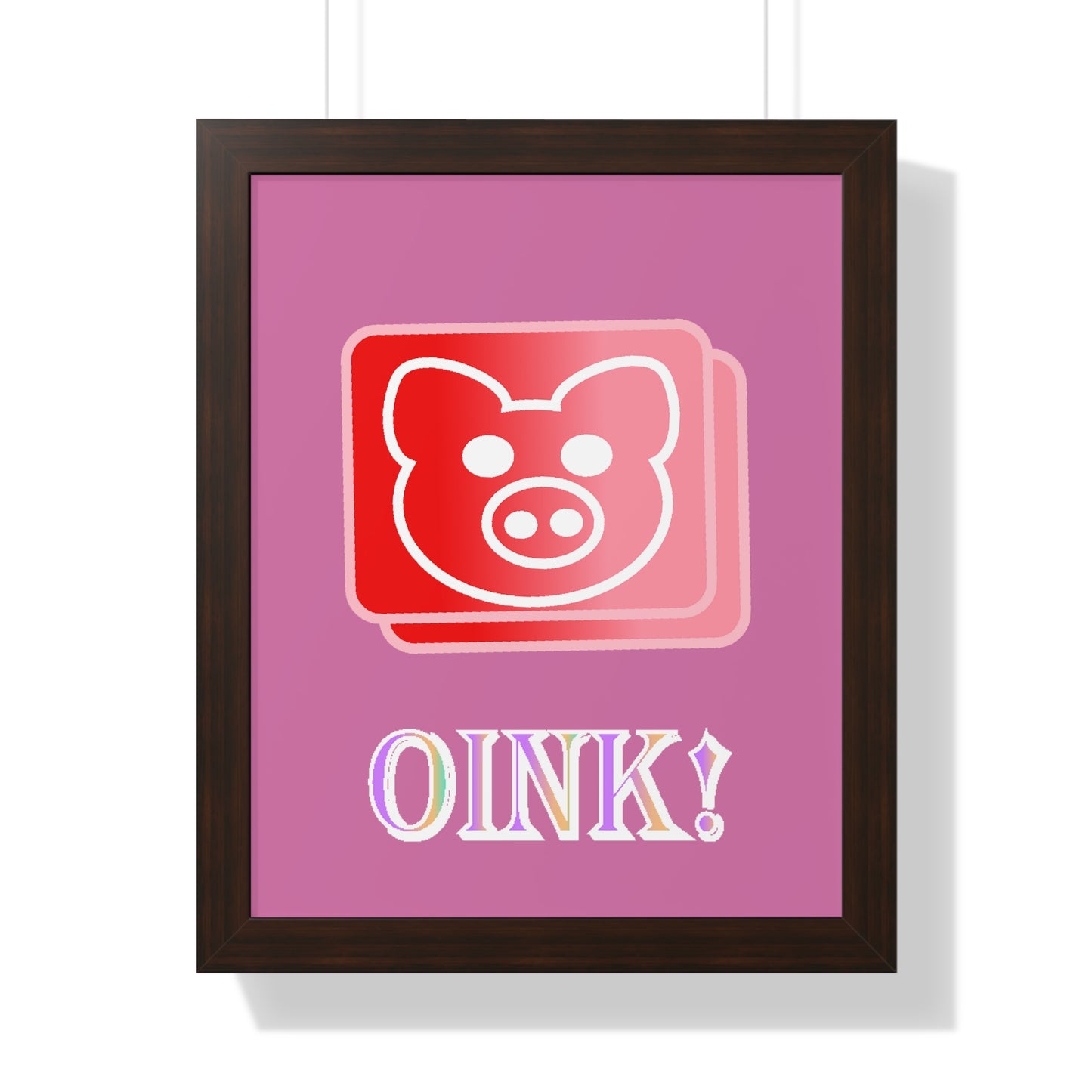 Pig Oink! Pink Digital Art Framed Vertical Poster