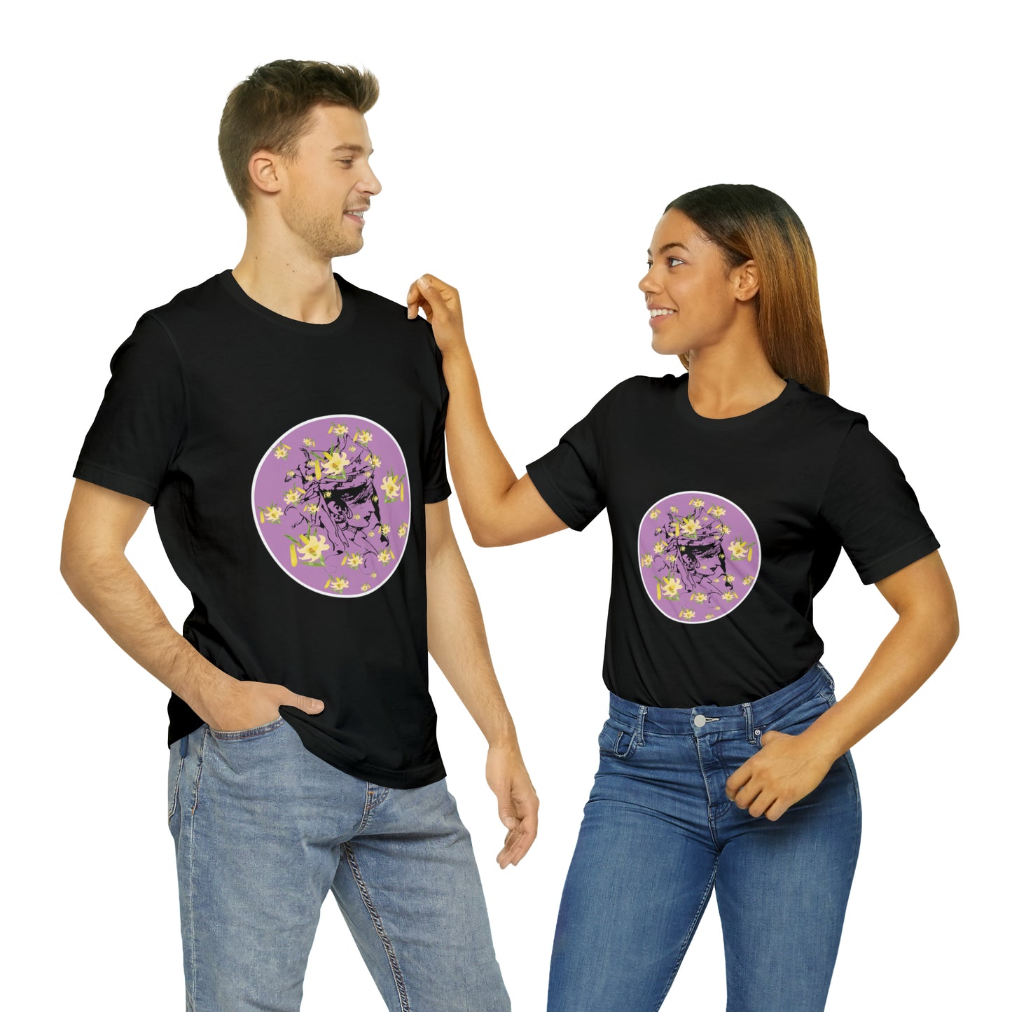 Purple Daffodil Woman Art Unisex Jersey Short Sleeve Tee