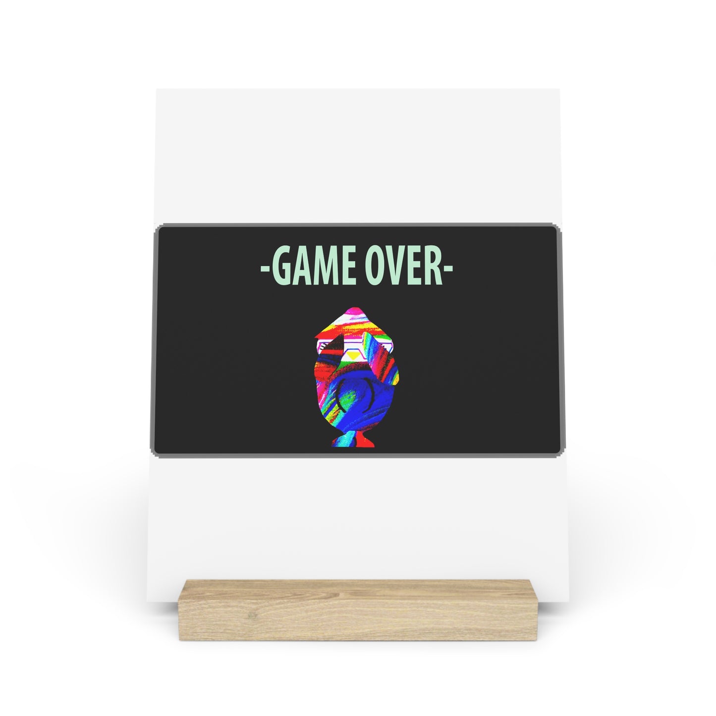 The Penguinies Retro Game Over Art Scene Gallery Board with Stand