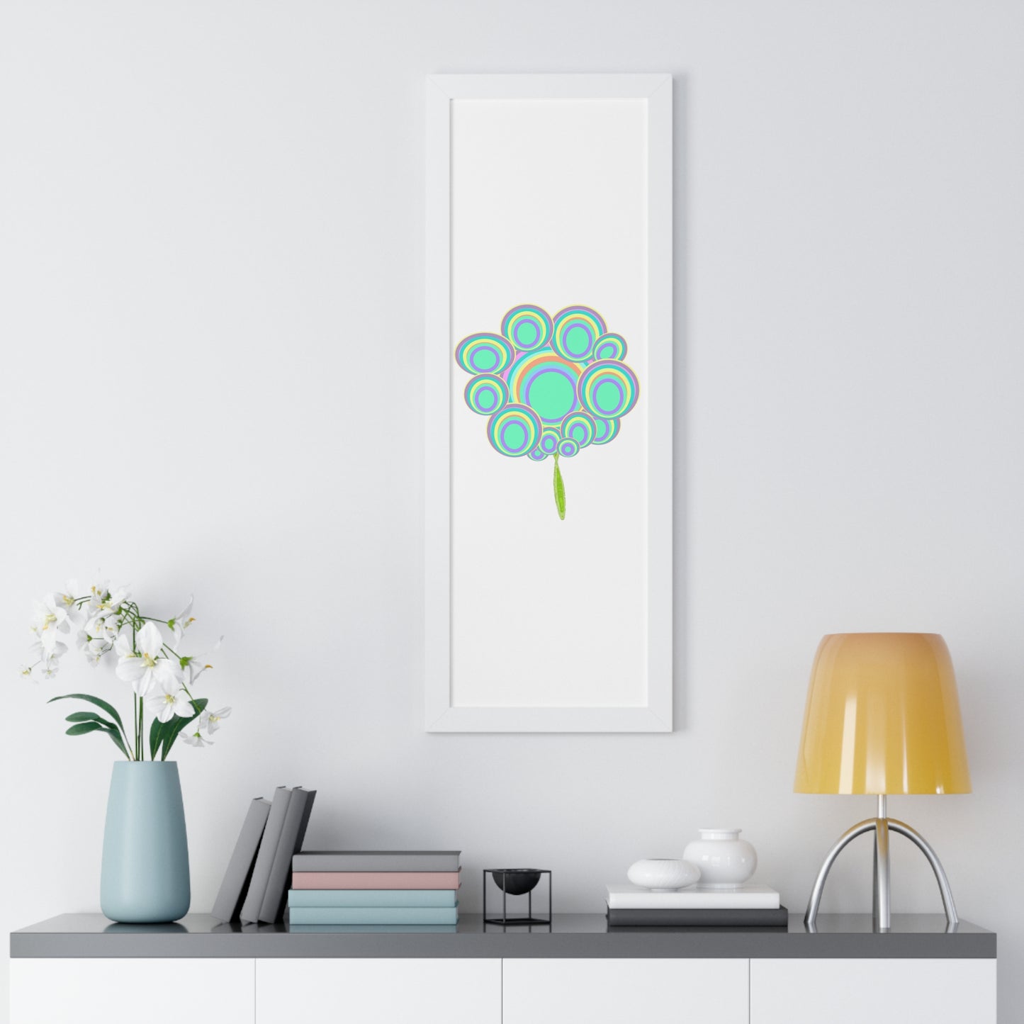 Circle Tree Art Illustration Framed Vertical Poster