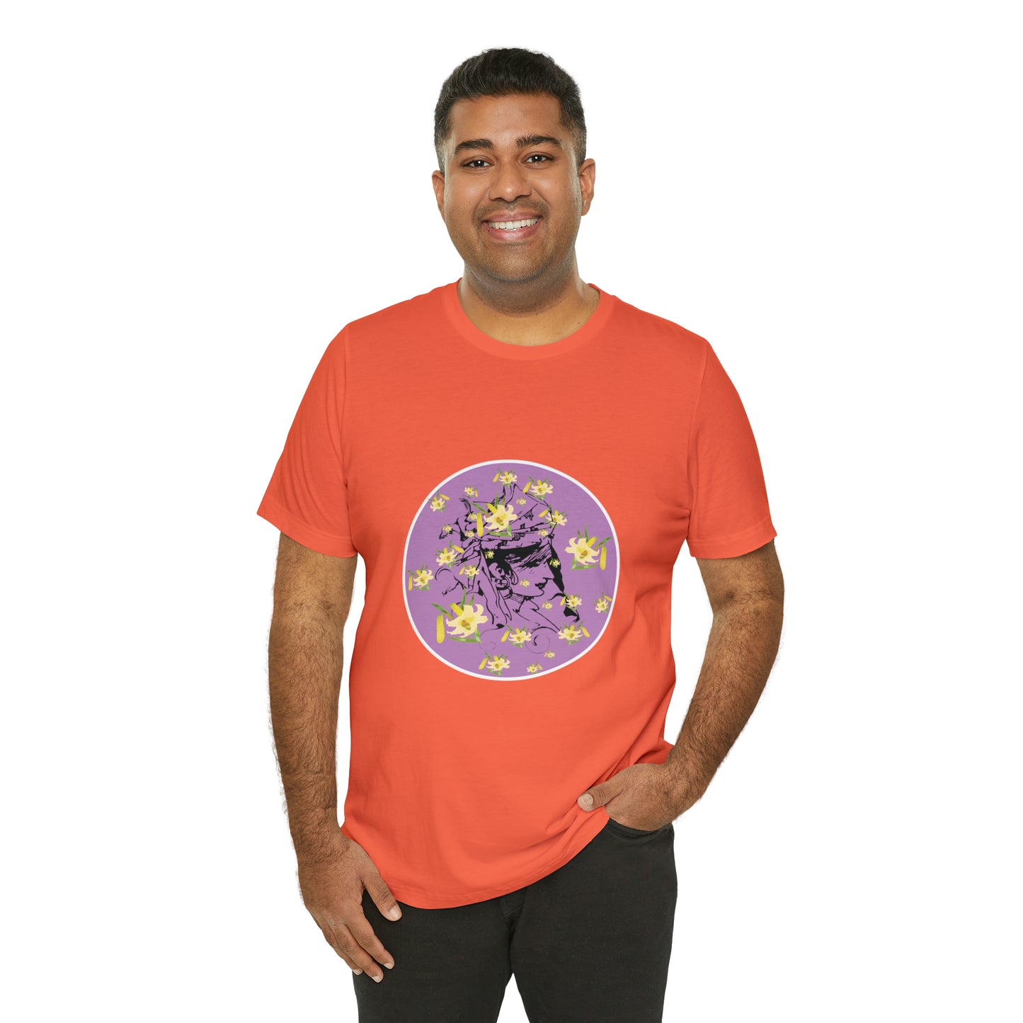 Purple Daffodil Woman Art Unisex Jersey Short Sleeve Tee