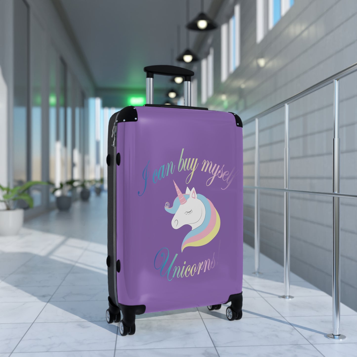 I Can Buy Myself Unicorns! Purple Suitcase