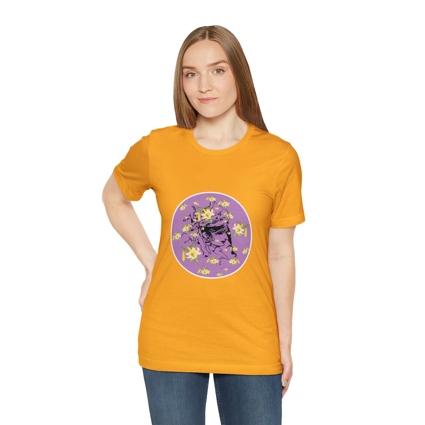 Purple Daffodil Woman Art Unisex Jersey Short Sleeve Tee