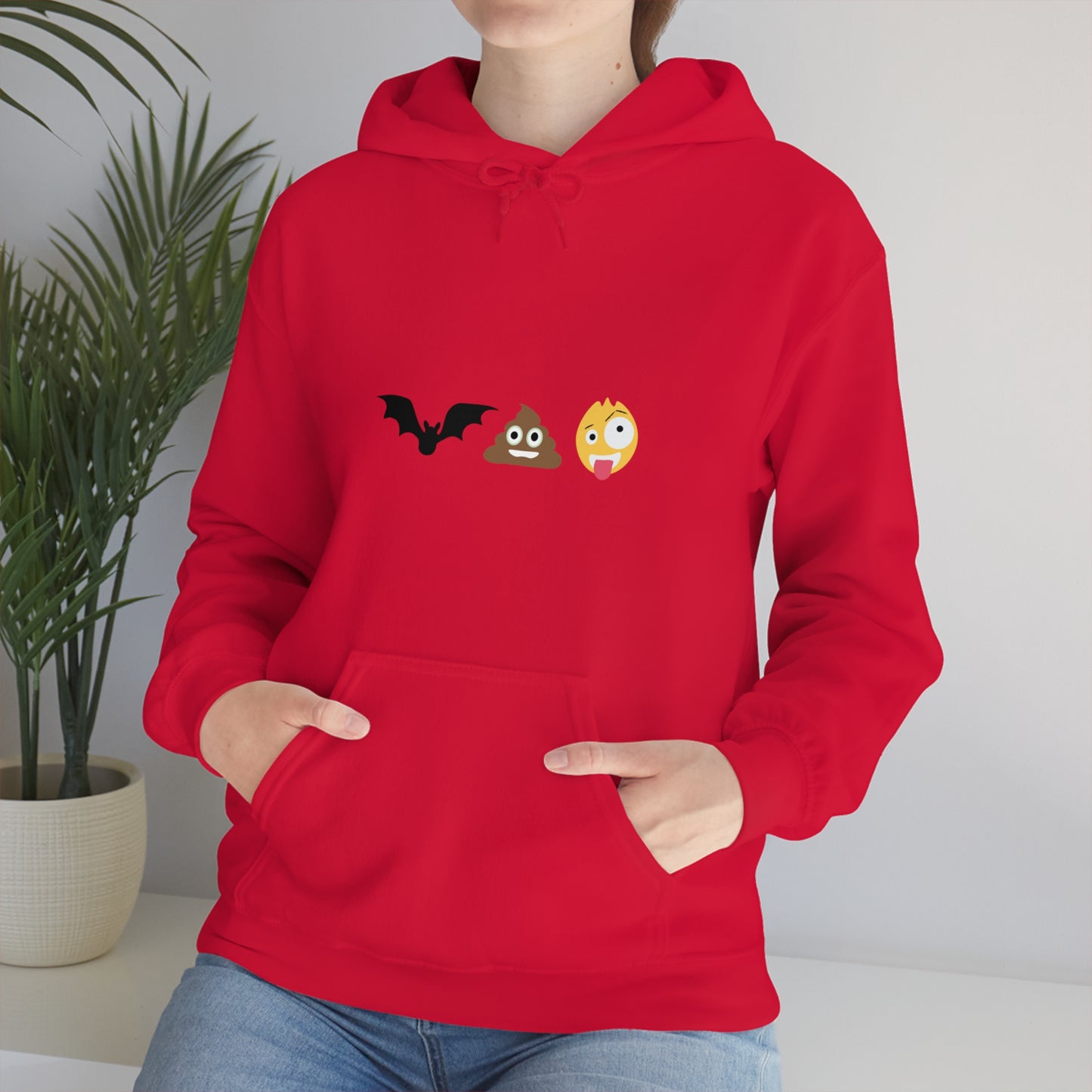 Emoji, Bat, Pooh Crazy, Humour Unisex Heavy Blend™ Hooded Sweatshirt