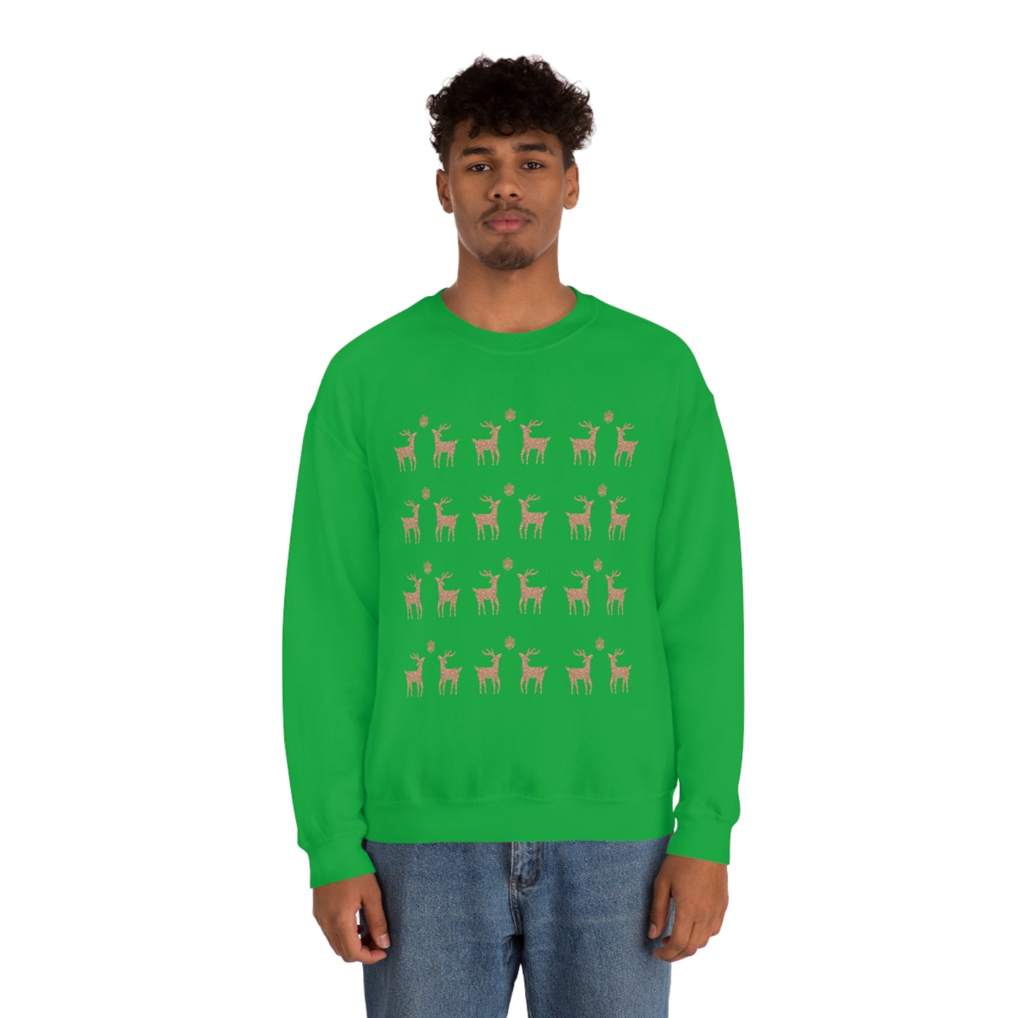 Golden Stag Pattern Unisex Heavy Blend™ Crewneck Sweatshirt