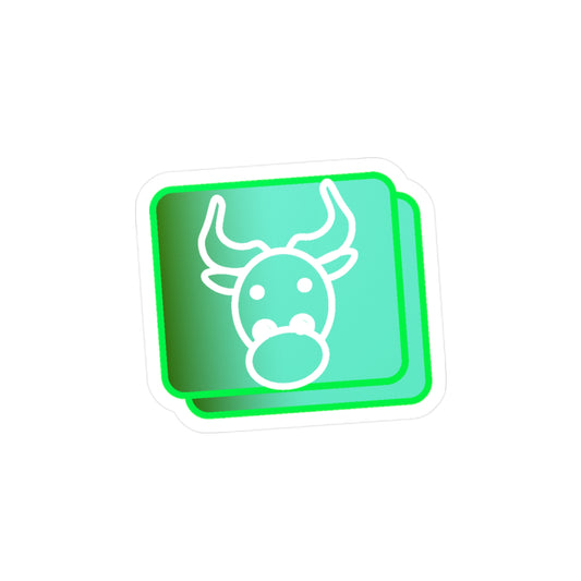 Bull Green Button Art Kiss-Cut Vinyl Decals