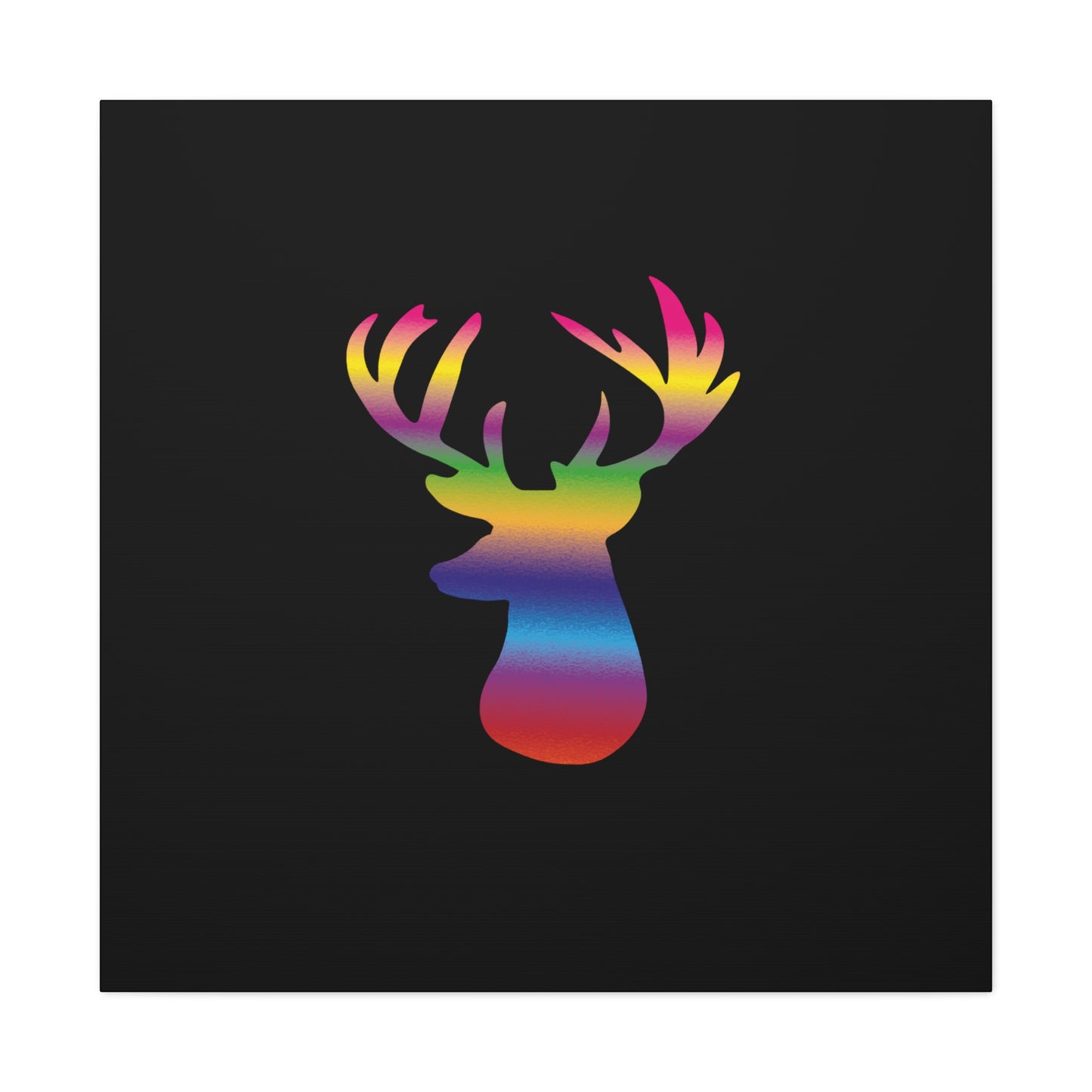 Rainbow Stag Head Canvas Gallery Wraps