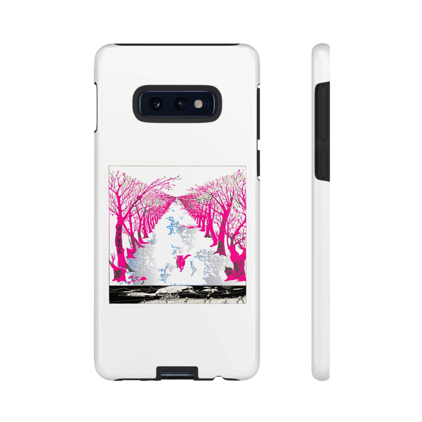 Pink Cat in the Woods Art Tough Cases